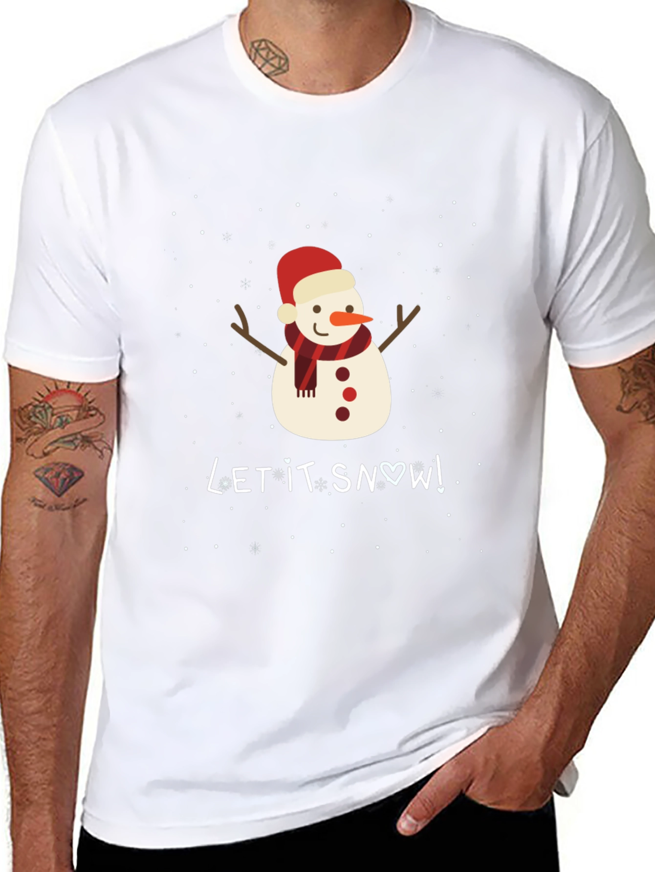Snowman Graphic T-Shirt - Holiday Festive Tee