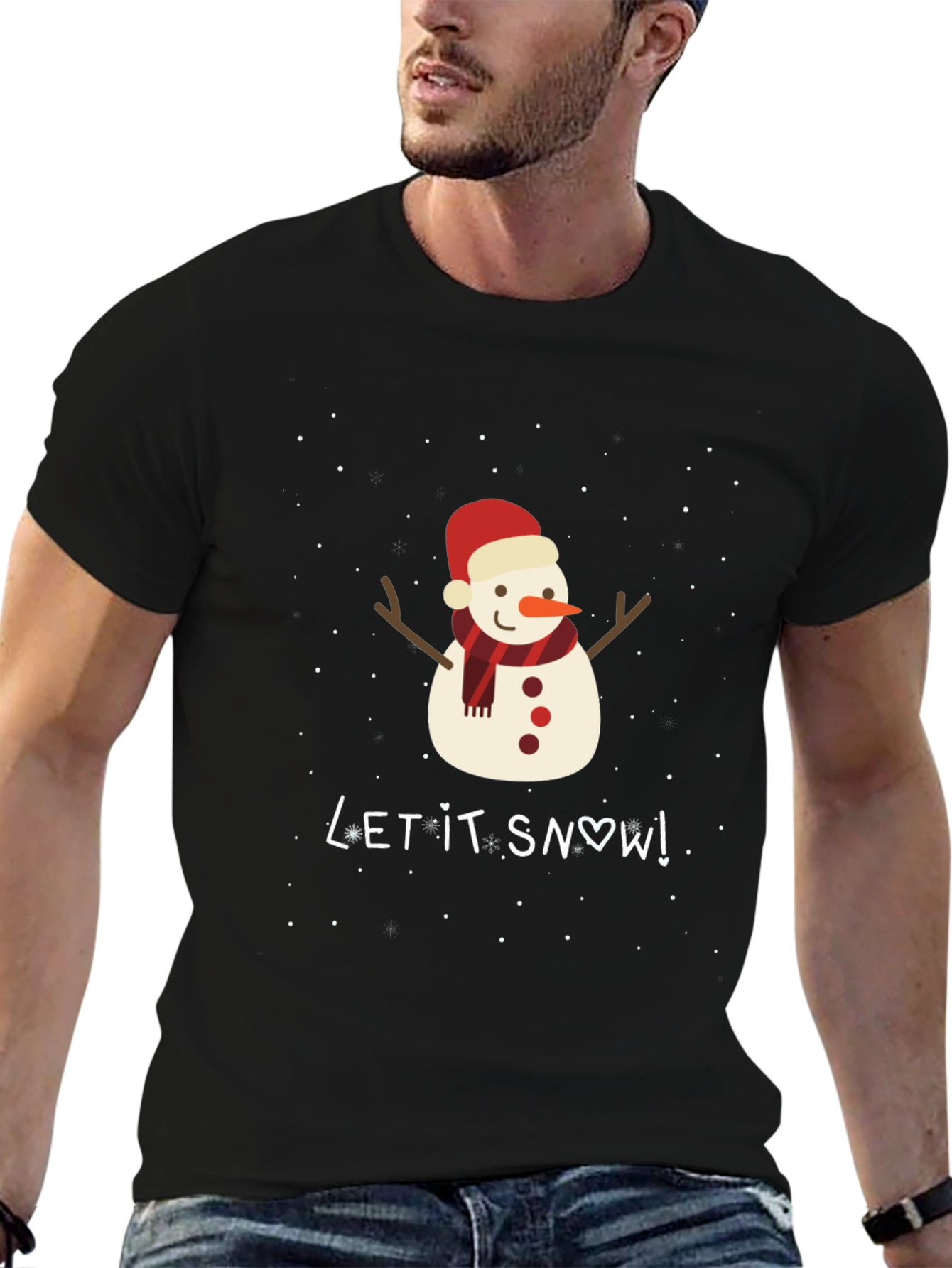 Snowman Graphic T-Shirt - Holiday Festive Tee