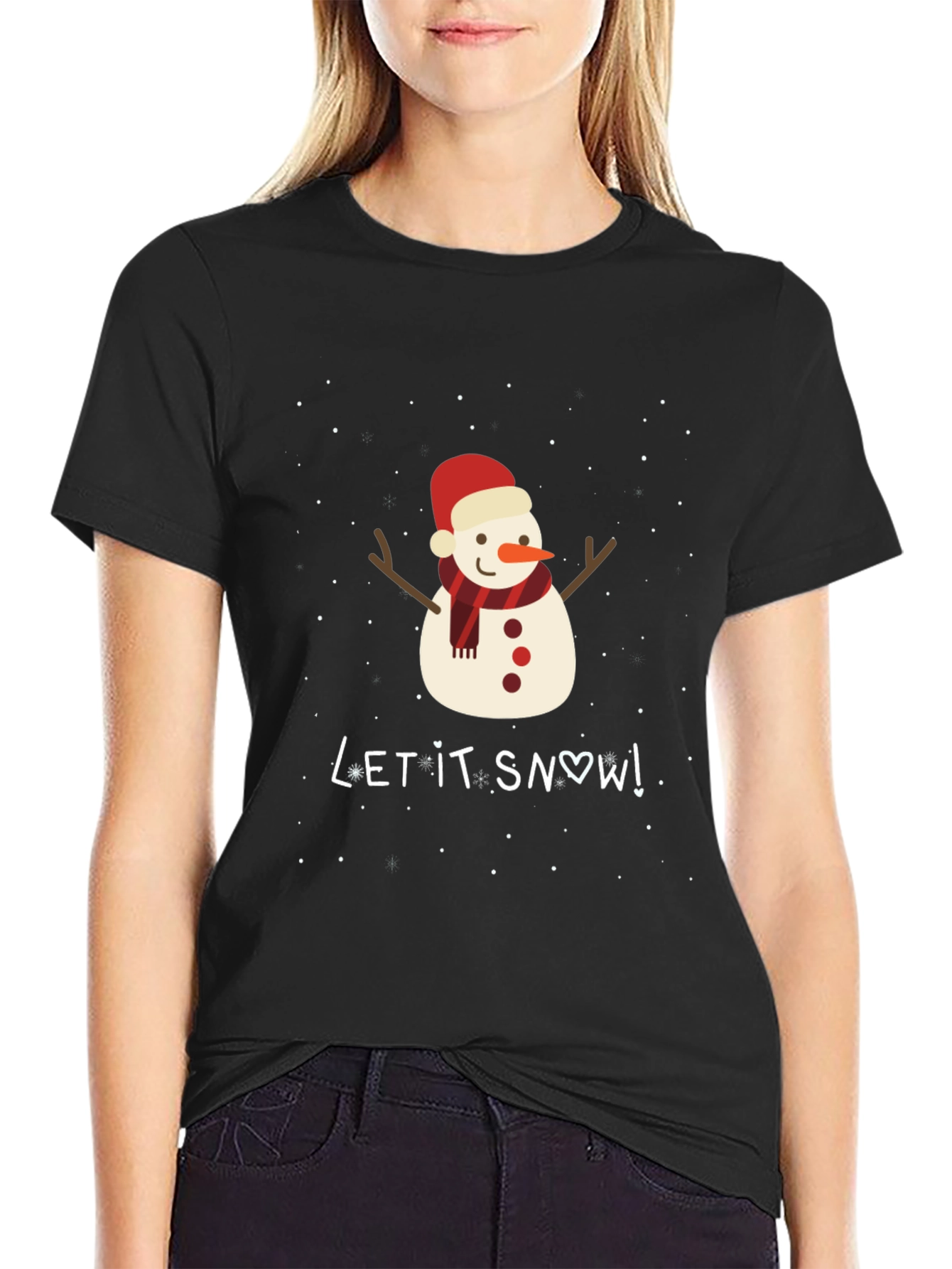 Snowman Graphic T-Shirt - Holiday Festive Tee