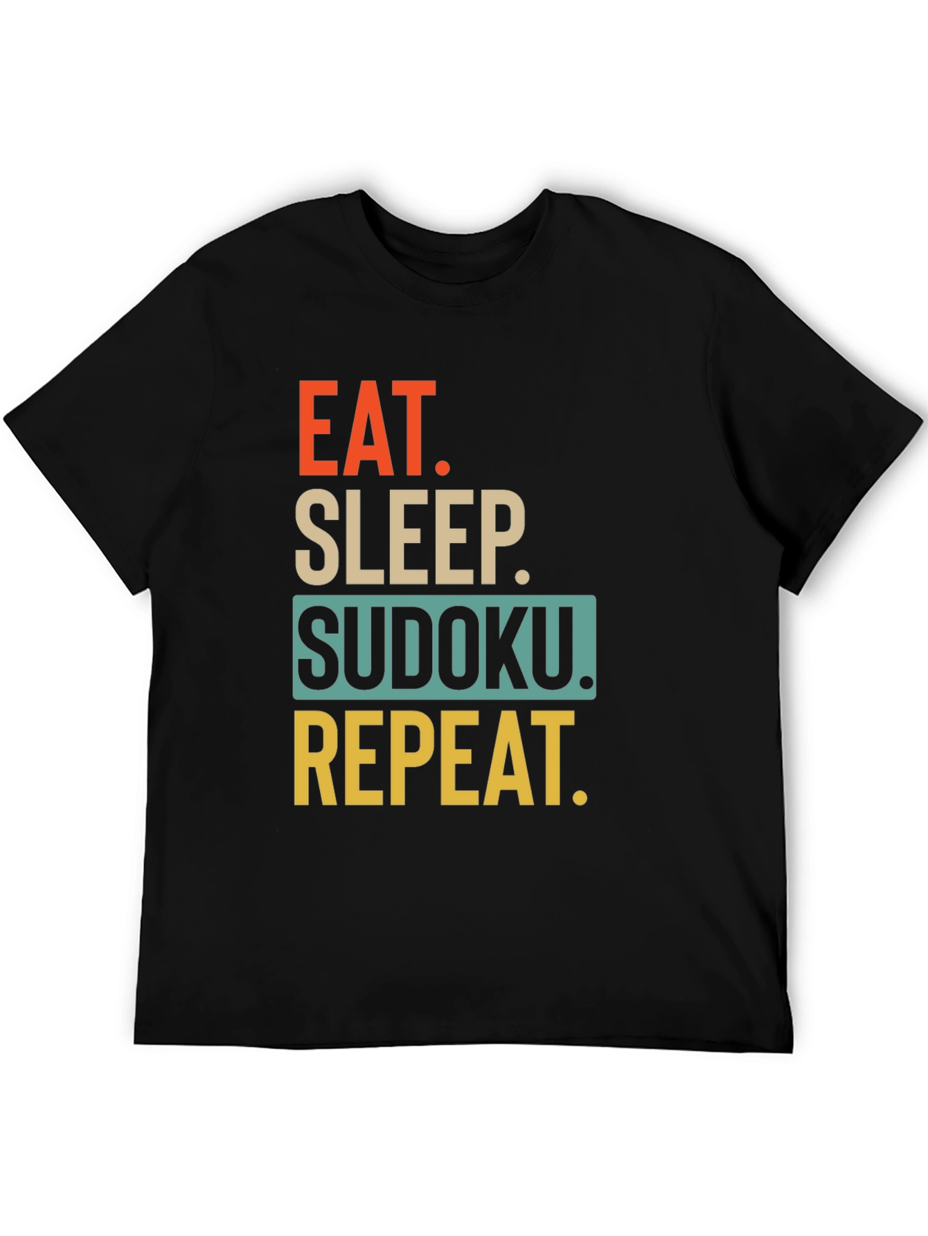 Eat Sleep Sudoku Repeat Black T-Shirt