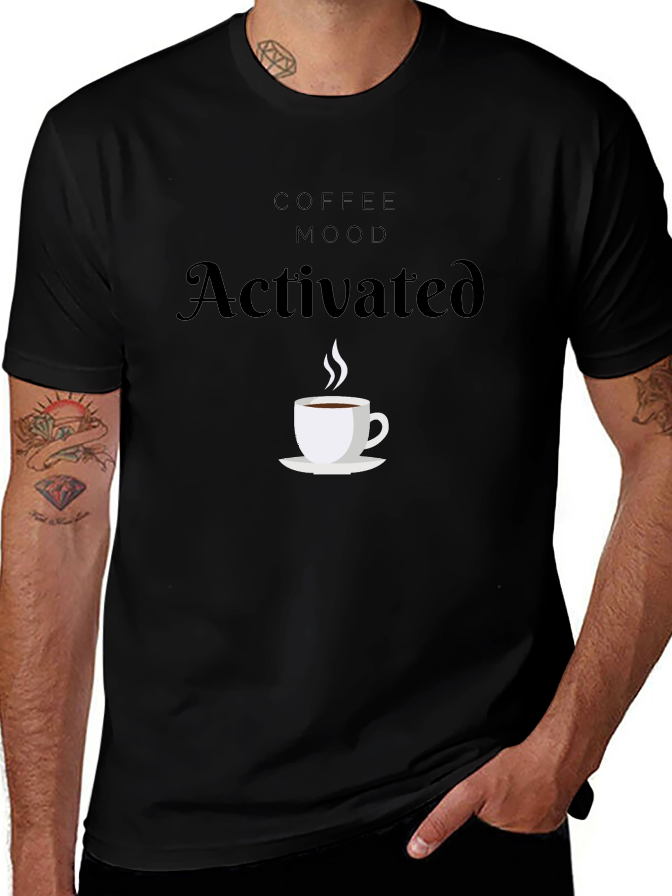 Coffee Mood Activated Black T-Shirt
