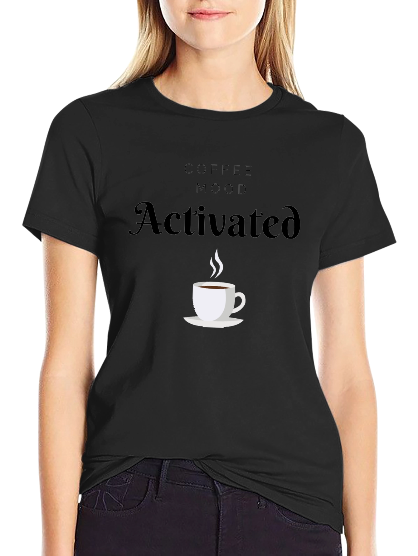 Coffee Mood Activated Black T-Shirt