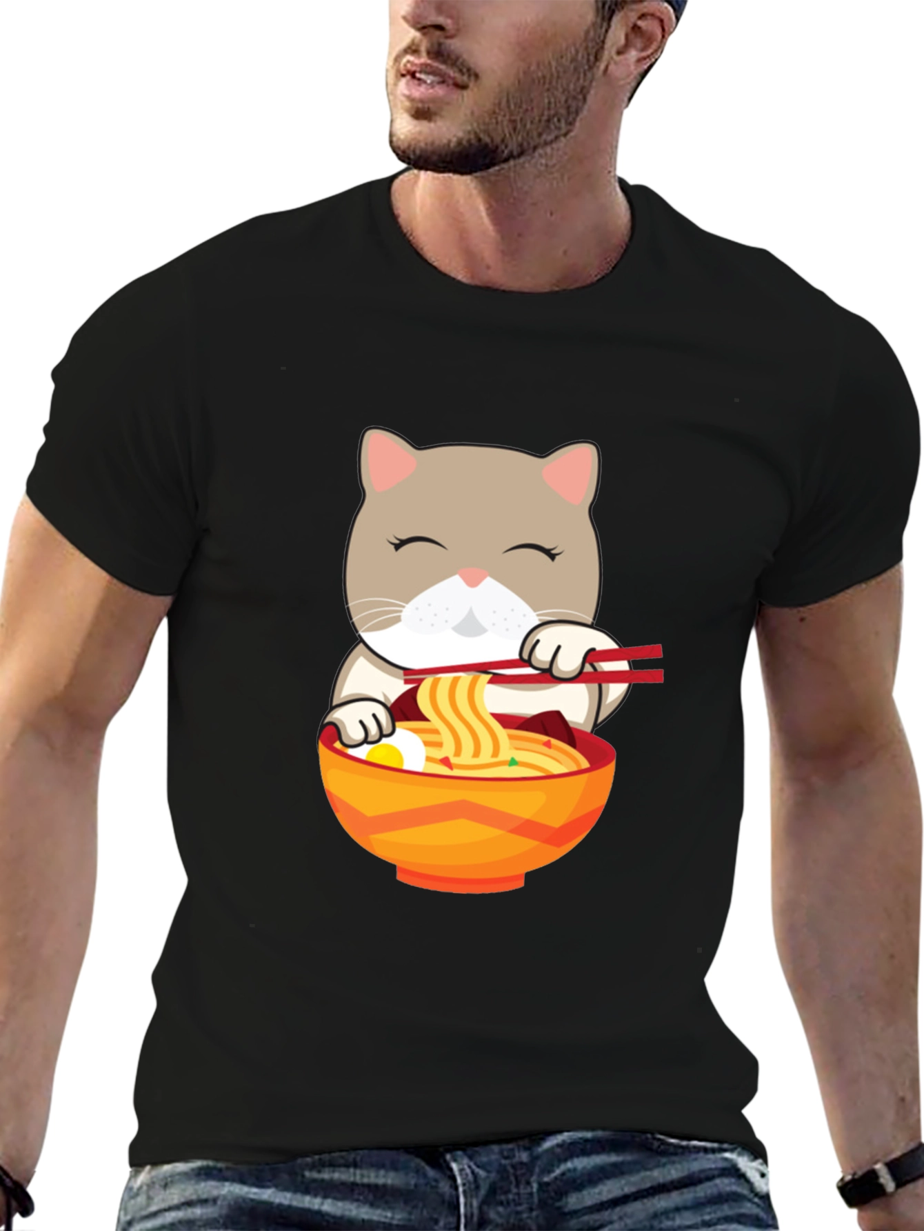 Cat Ramen T-Shirt - Cute Noodle Lover Tee