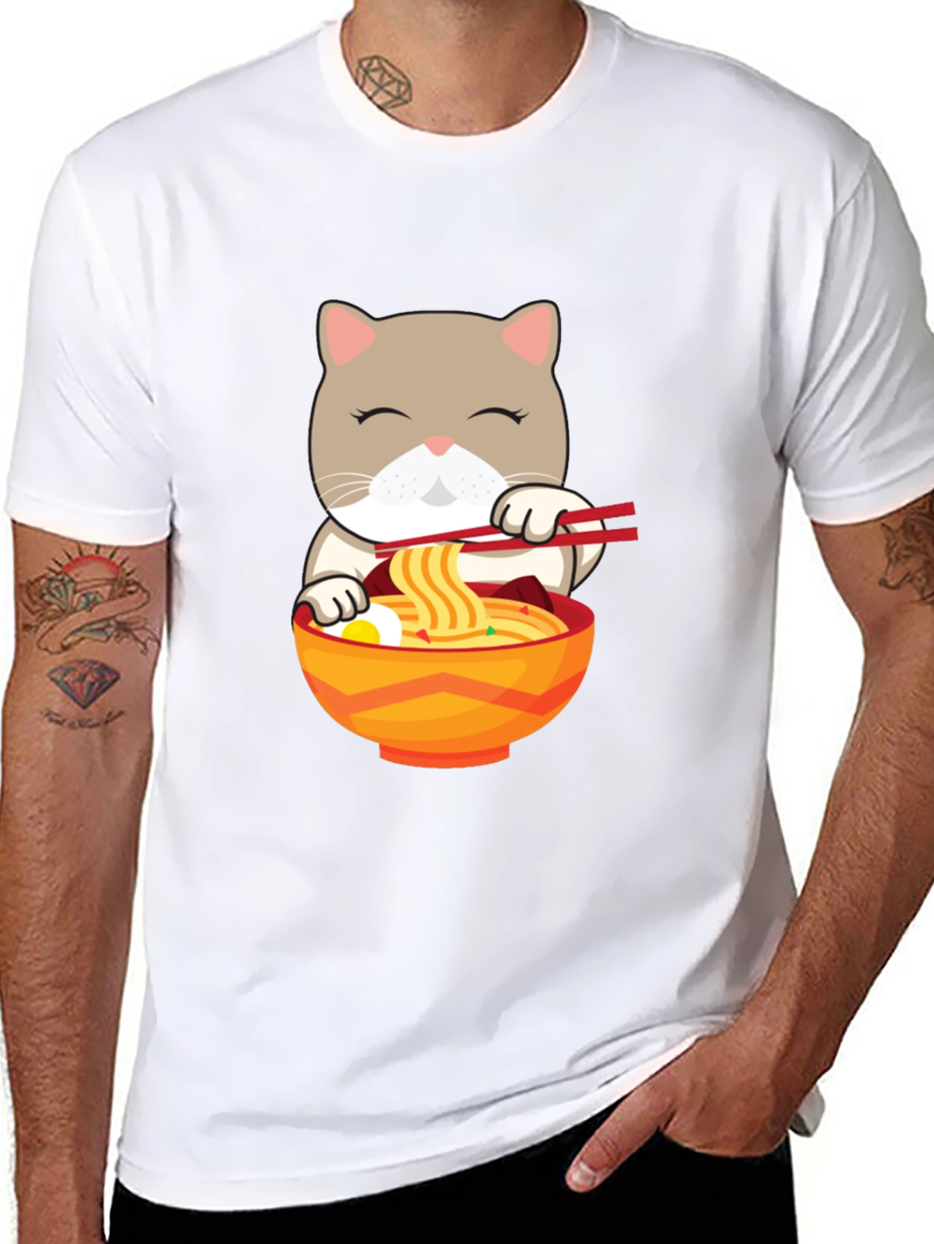 Cat Ramen T-Shirt - Cute Noodle Lover Tee
