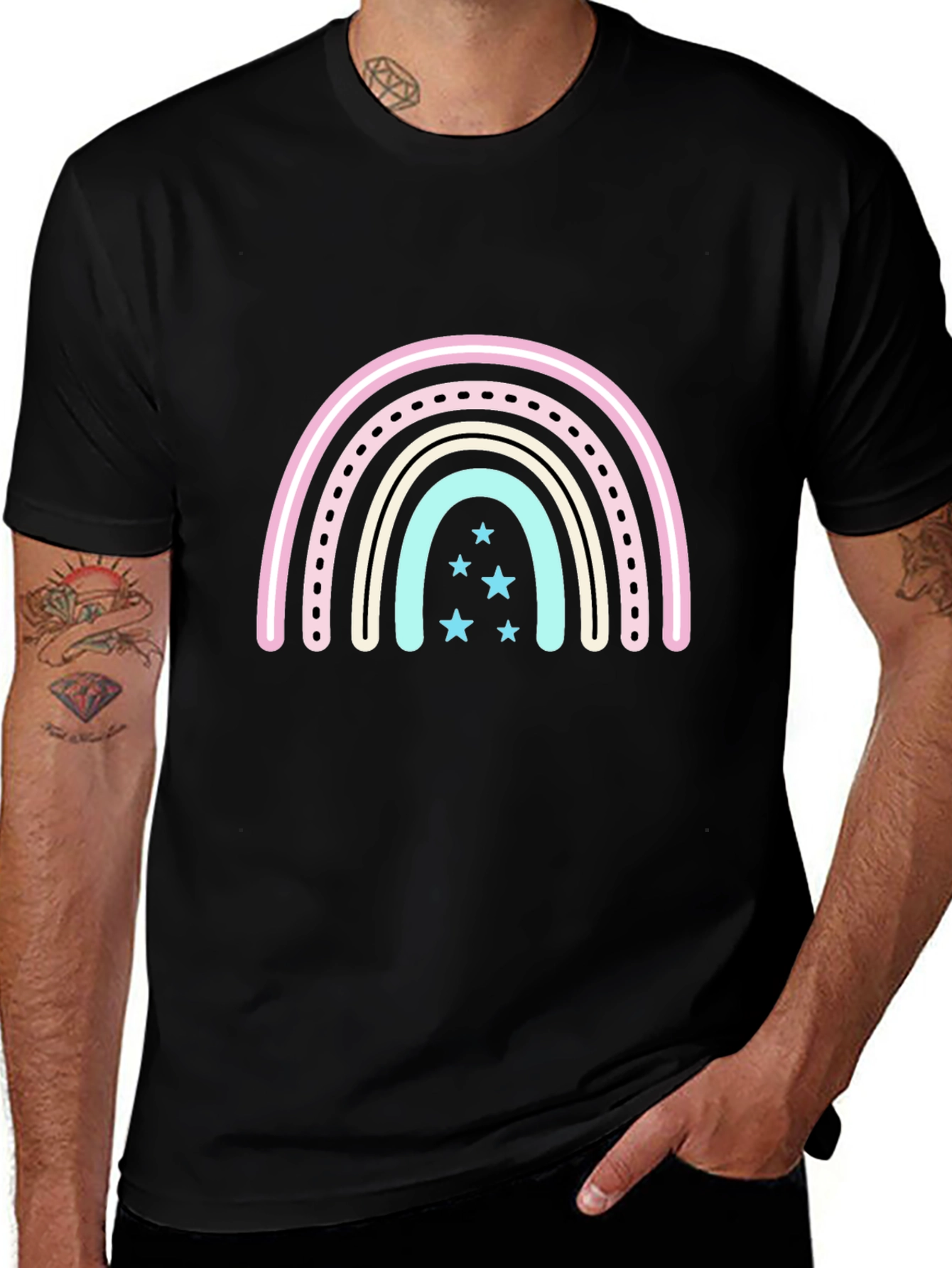 Cute Rainbow Star Graphic T-Shirt