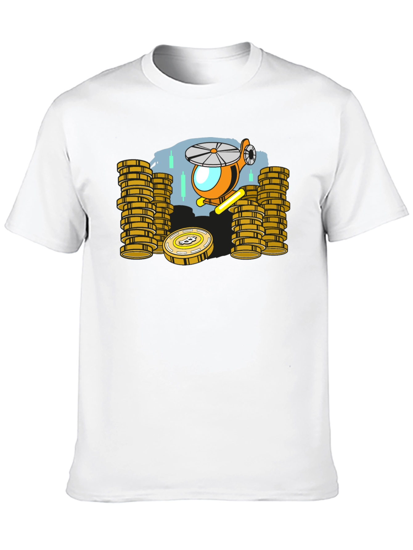 Bitcoin Helicopter T-Shirt - Crypto Investor Tee