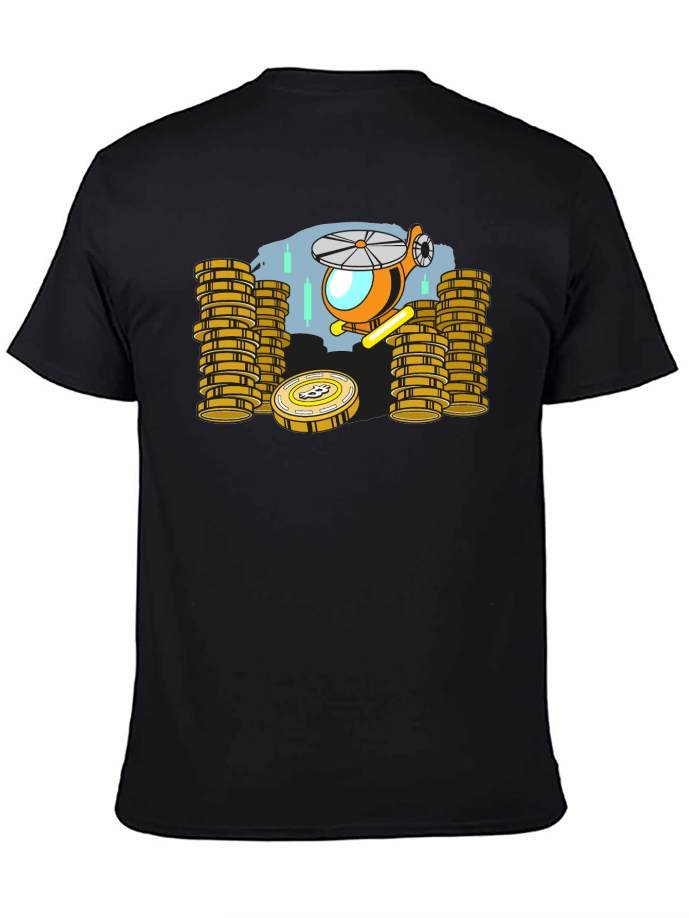 Bitcoin Helicopter T-Shirt - Crypto Investor Tee