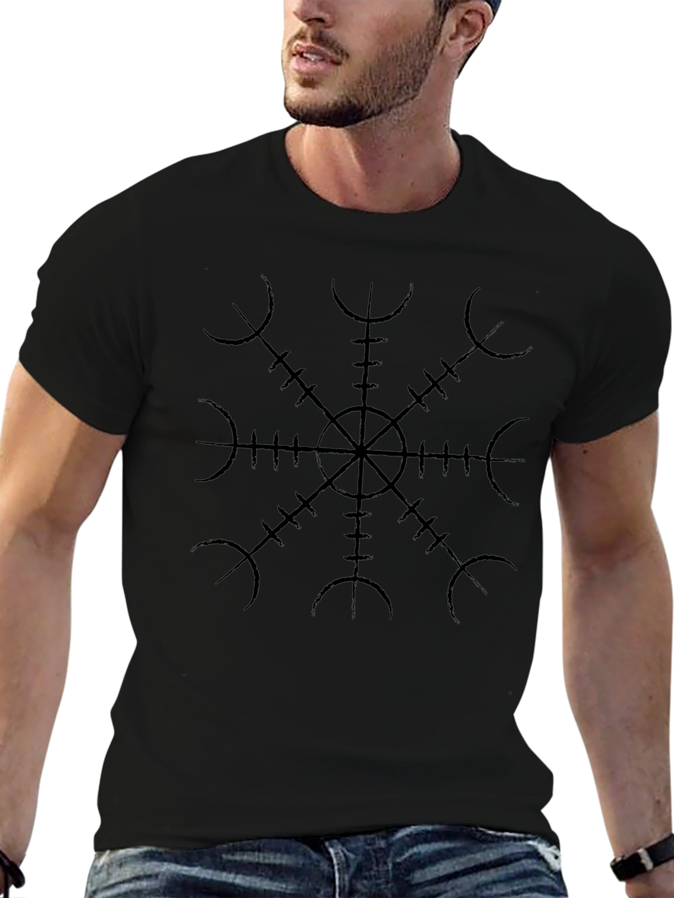 Vegvisir Viking Compass Black T-Shirt