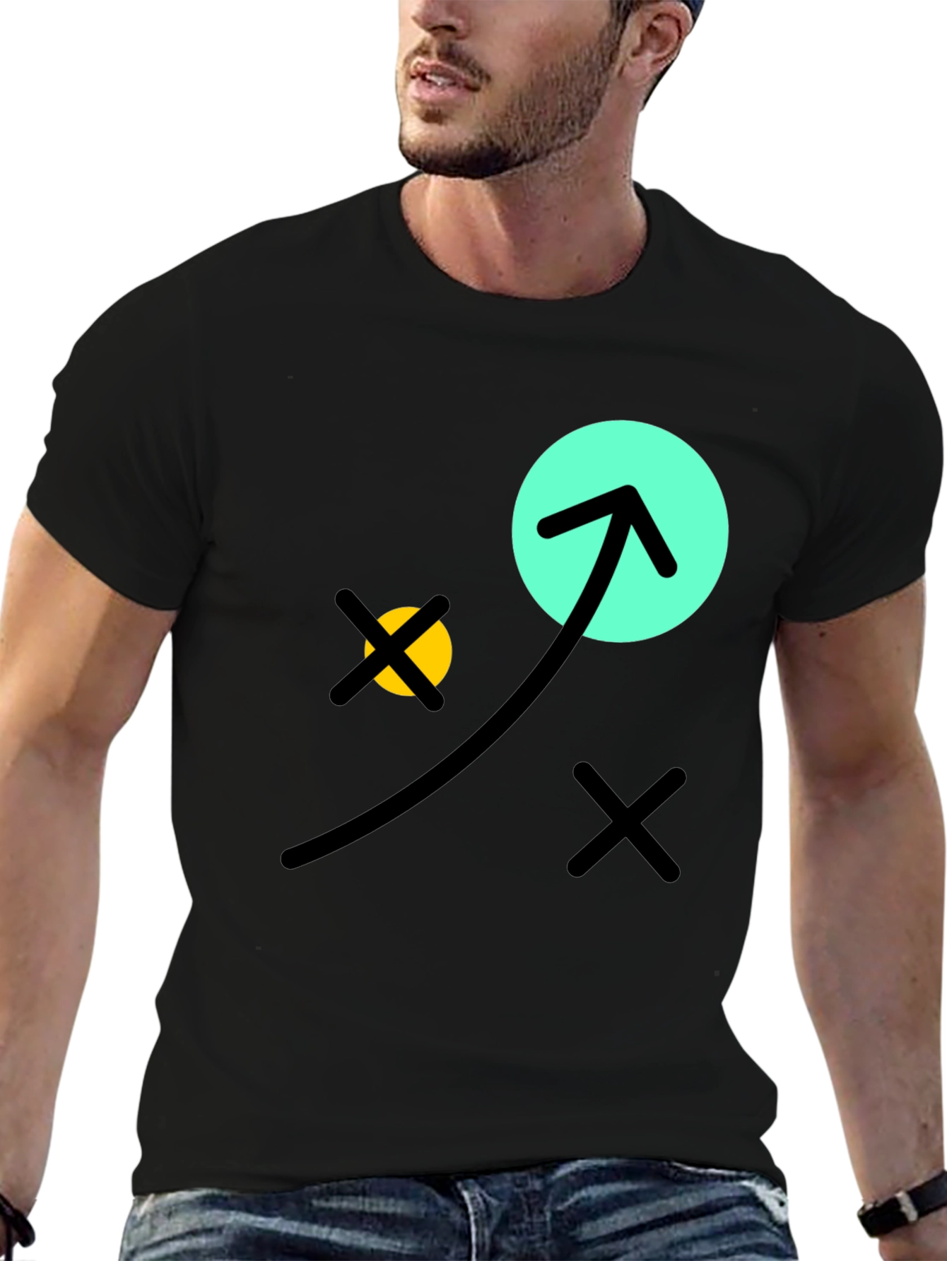Fun Graphic Tee - Black Cotton T-Shirt