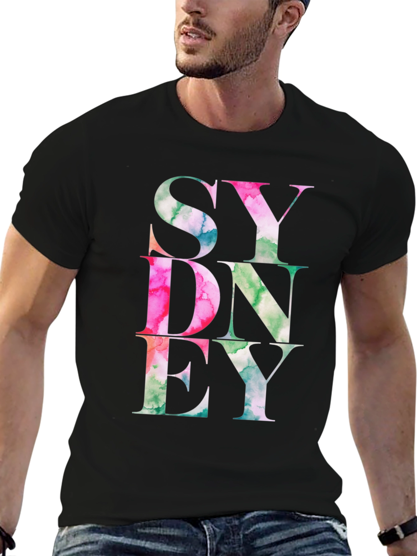 Sydney T-Shirt Graphic Tee Mens Black Shirt