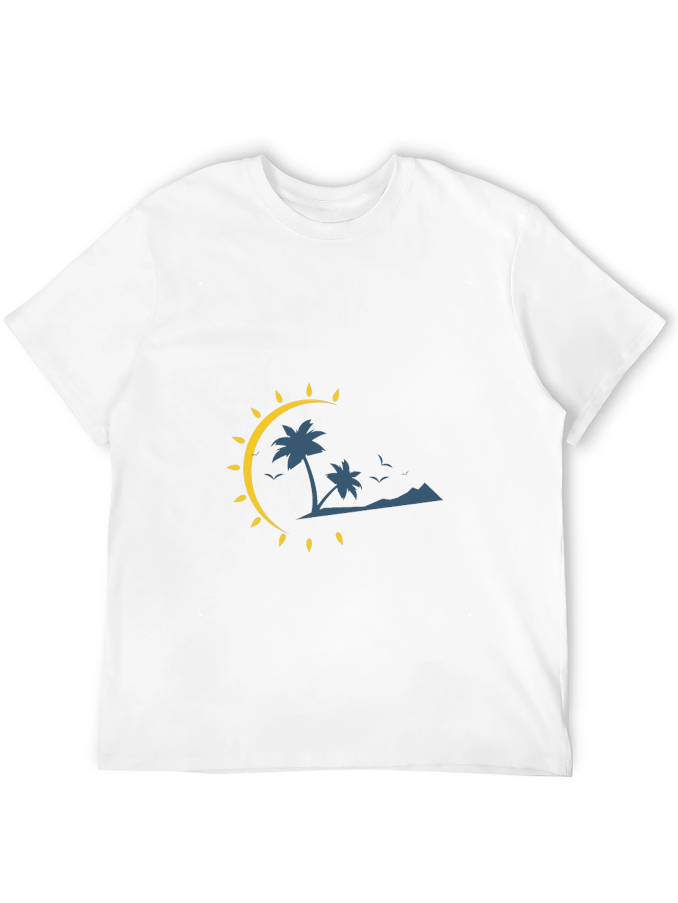 Tropical Palm Tree Graphic Black Tee