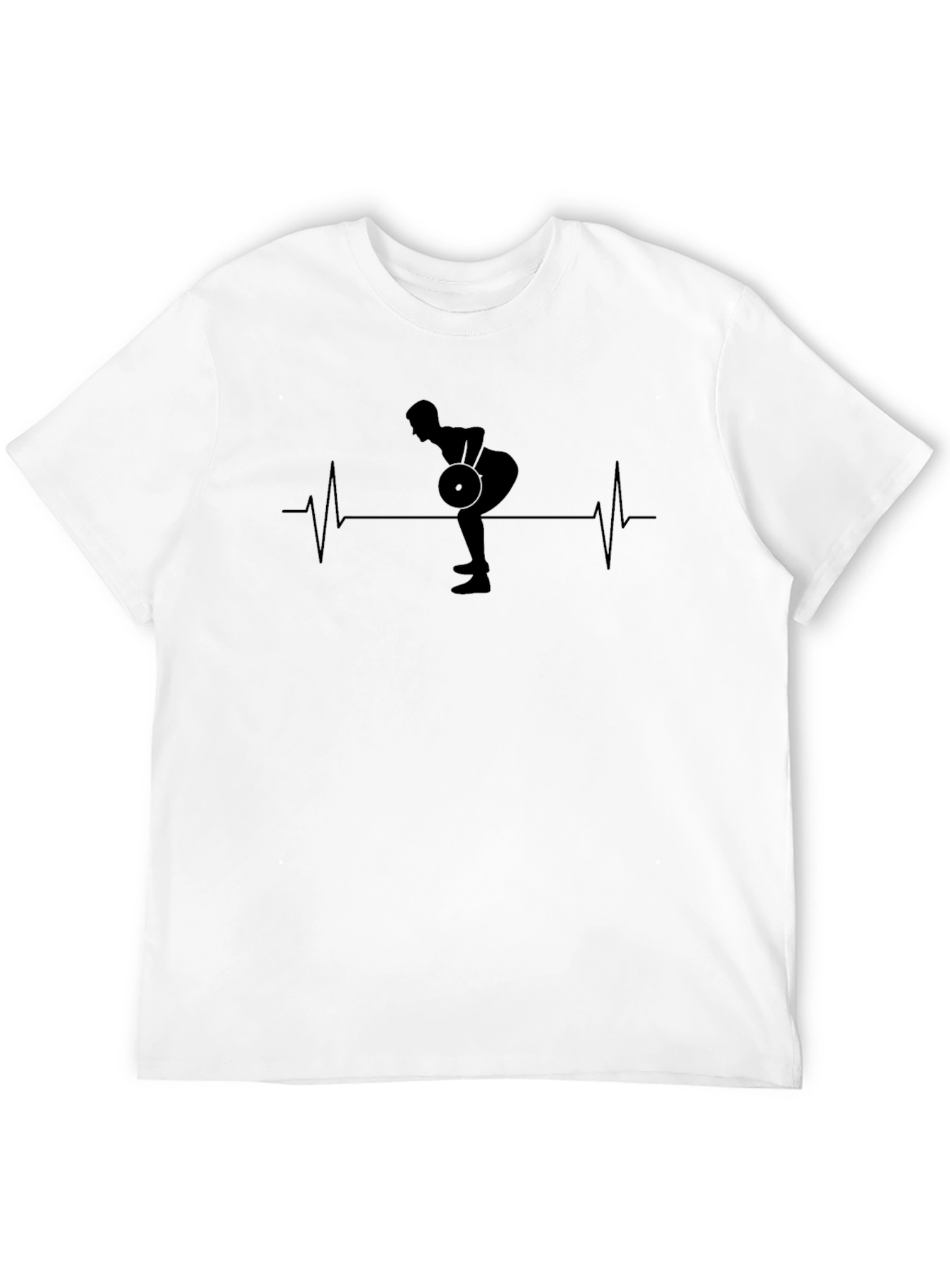 Weightlifting Heartbeat Graphic Tee - Black