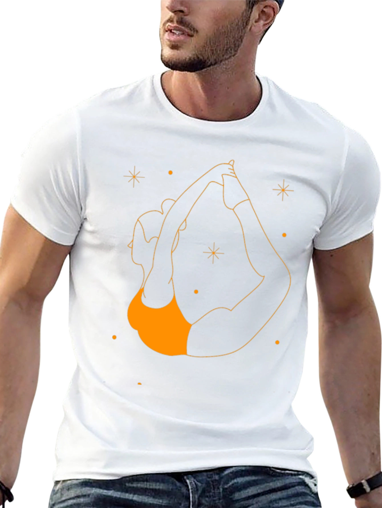 Yoga Pose Graphic T-Shirt - Black Cotton Tee