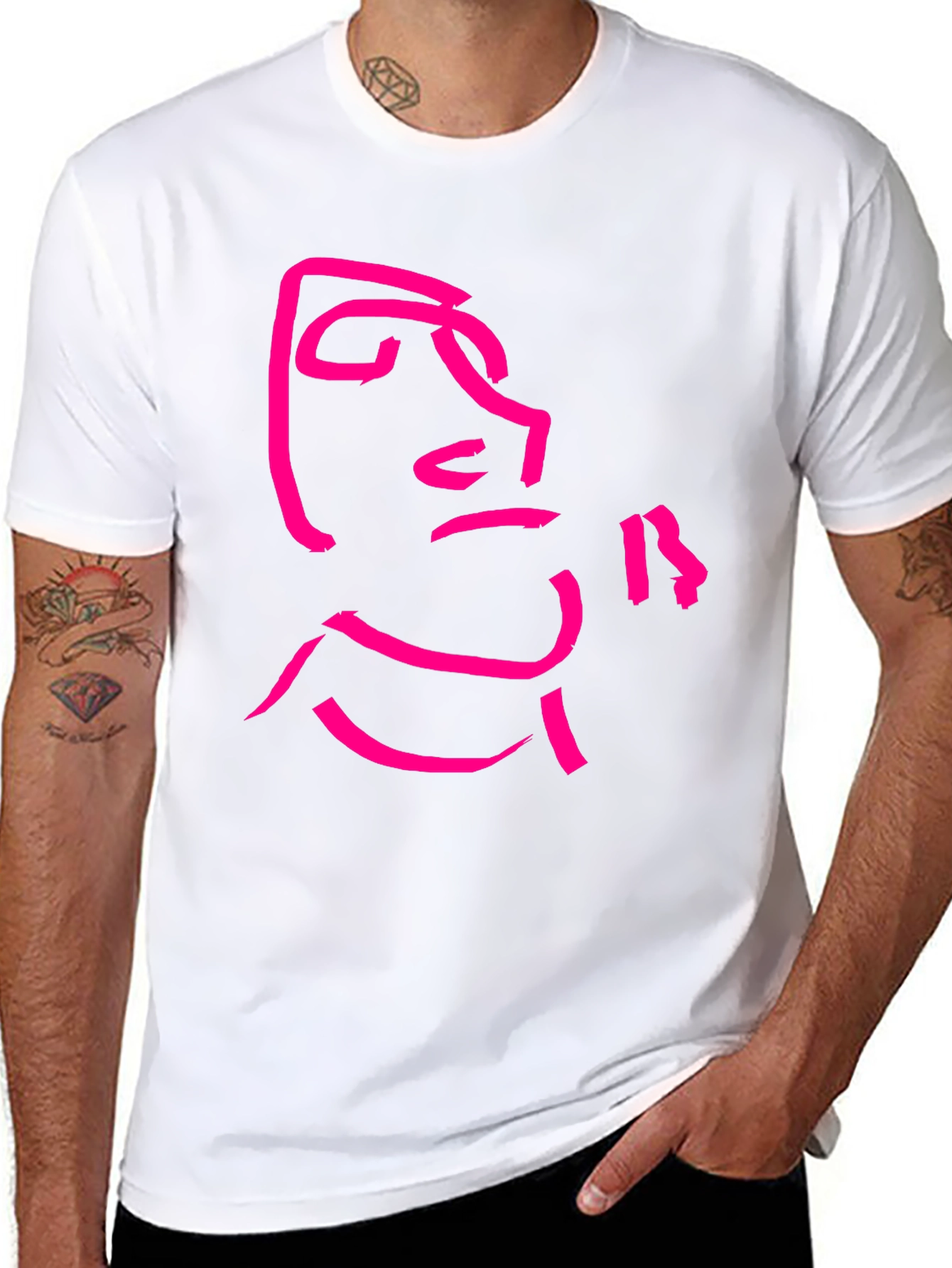 Abstract Face Graphic Tee - Modern Streetwear Shirt
