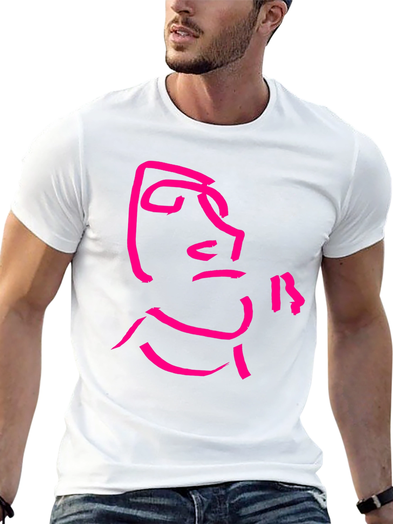 Abstract Face Graphic Tee - Modern Streetwear Shirt
