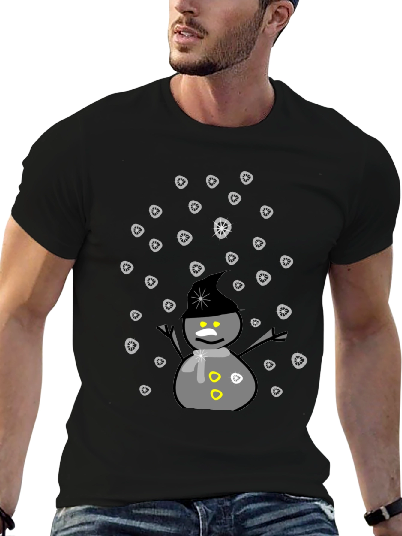 Snowman Graphic T-Shirt - Winter Holiday Tee