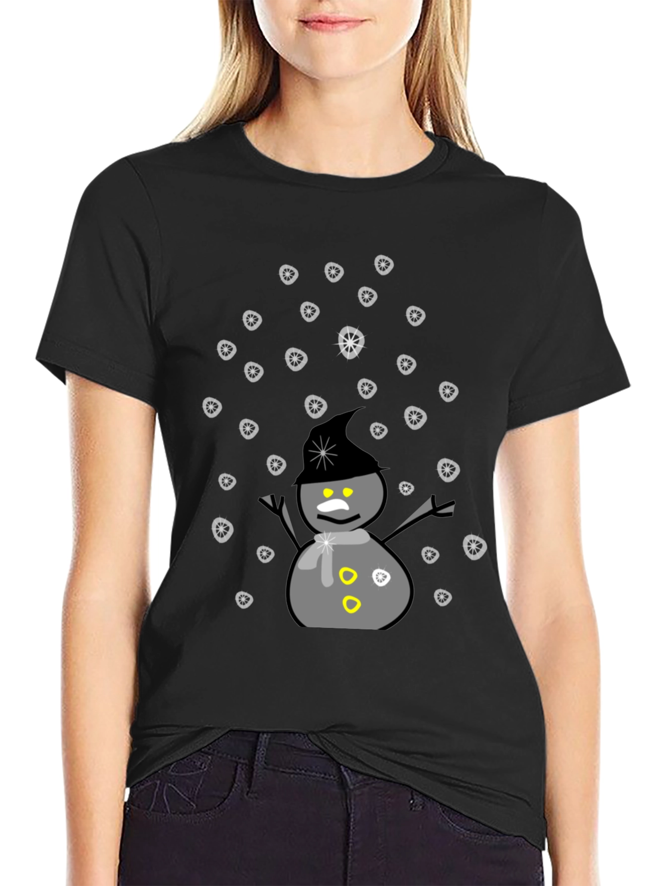 Snowman Graphic T-Shirt - Winter Holiday Tee