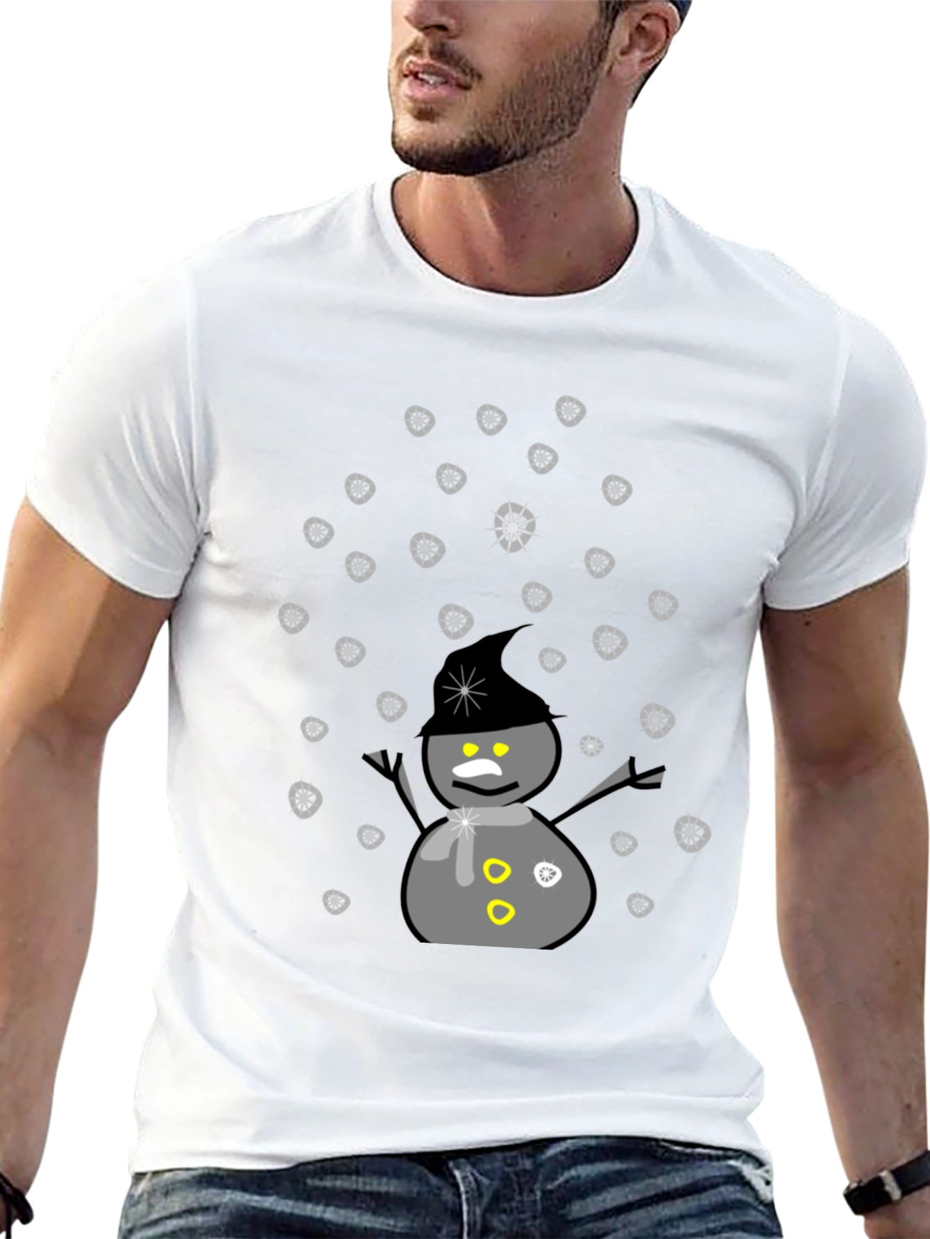 Snowman Graphic T-Shirt - Winter Holiday Tee