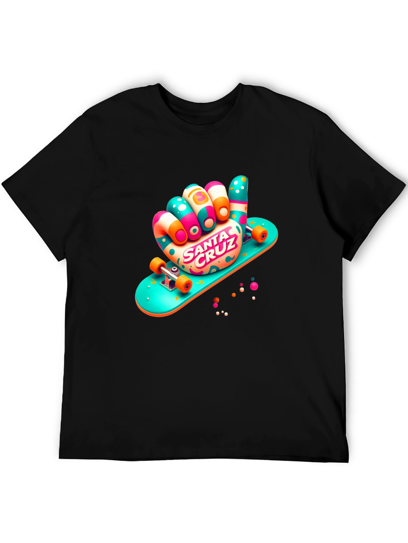 Santa Cruz Skateboard Hand Black T-Shirt