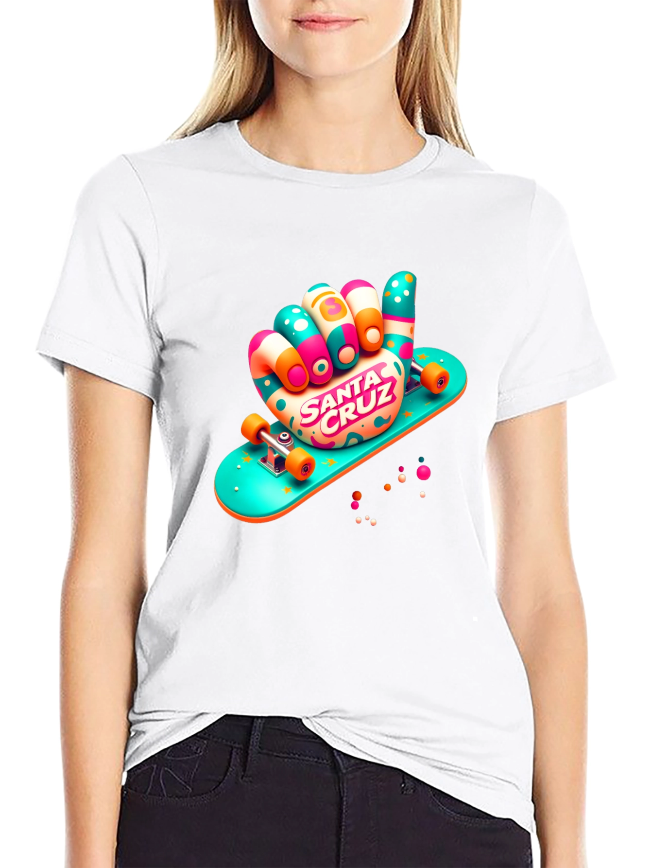 Santa Cruz Skateboard Hand Black T-Shirt
