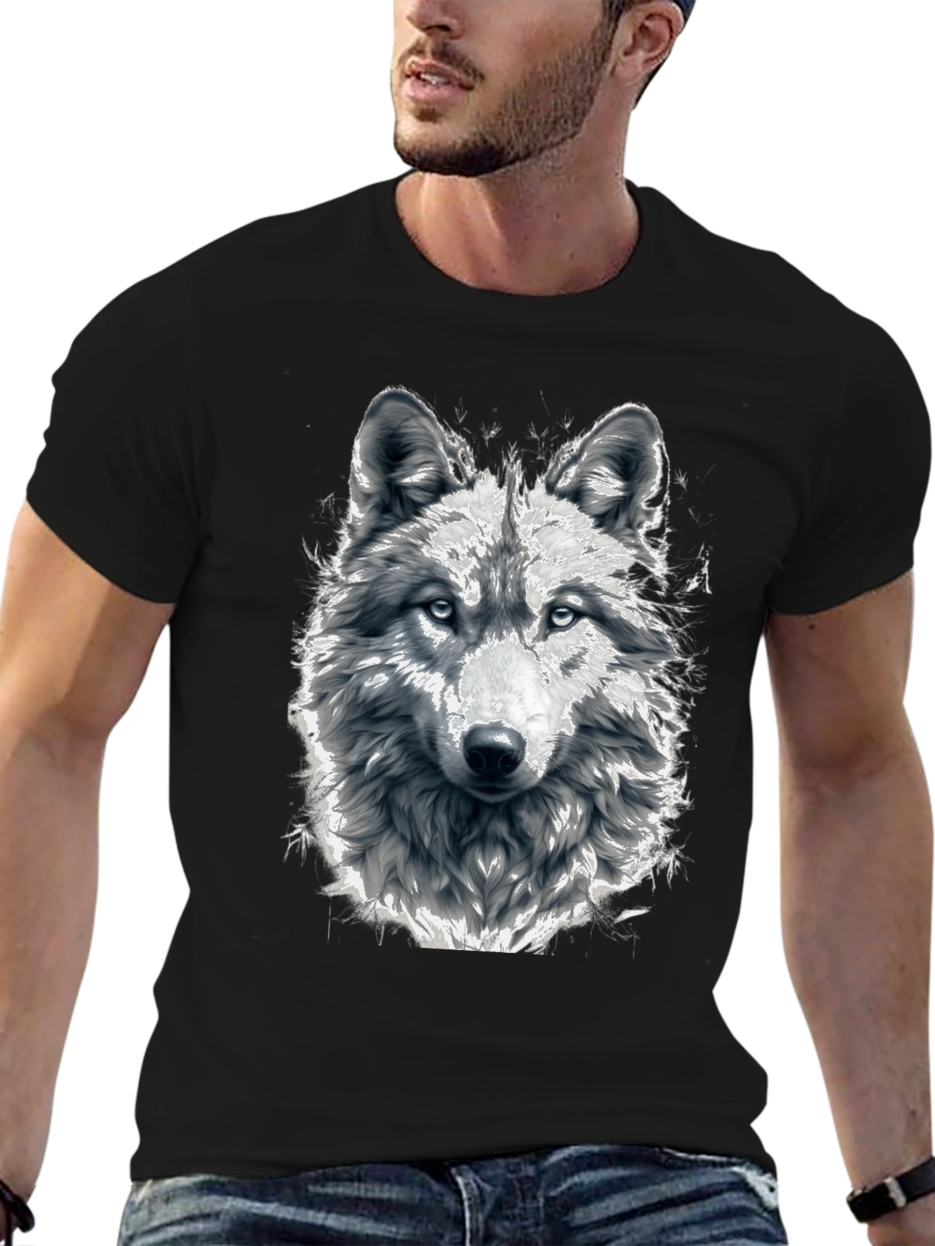 Wolf Graphic Tee - Mens Black T-Shirt