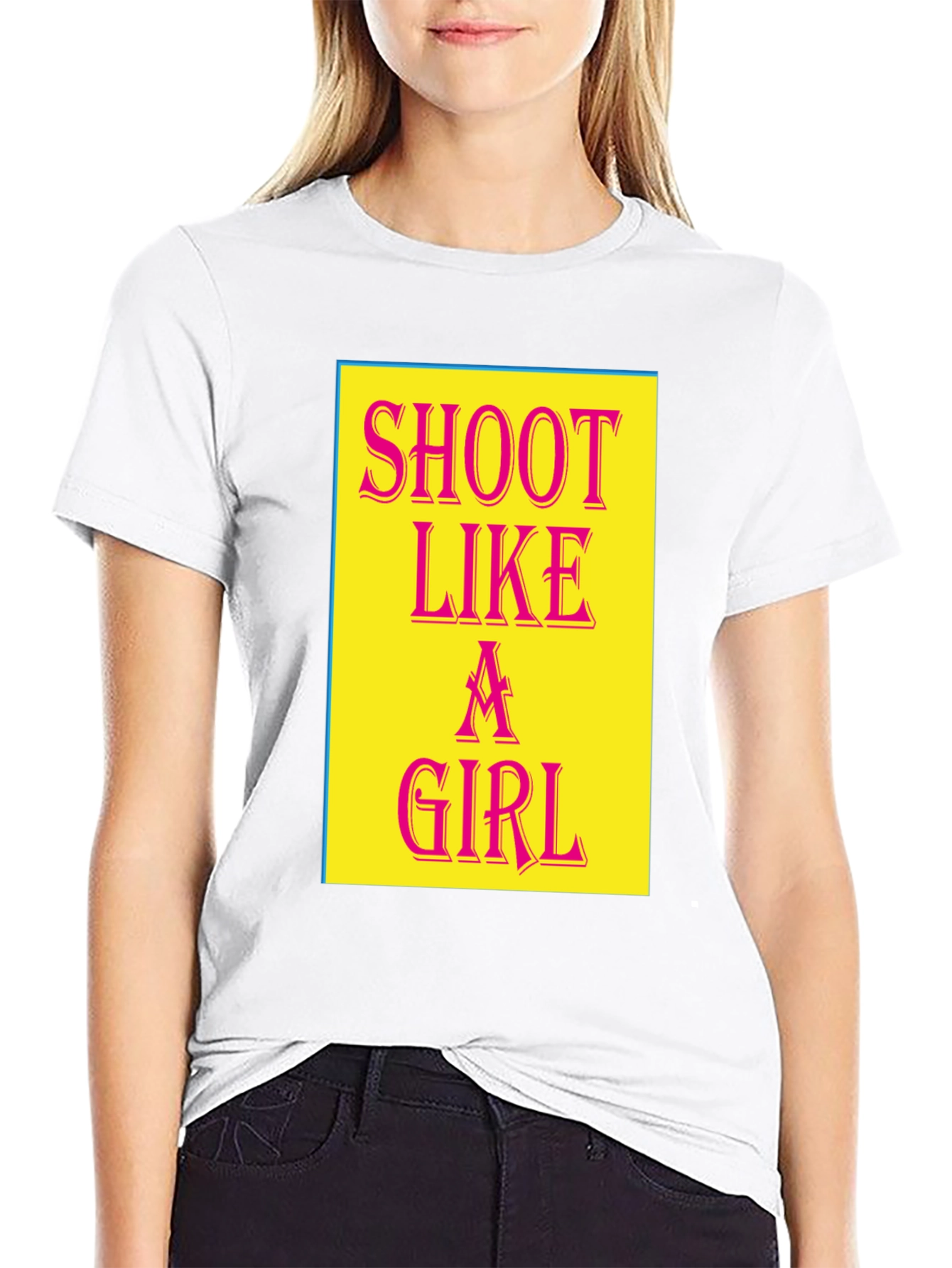 Shoot Like a Girl Black Graphic Tee