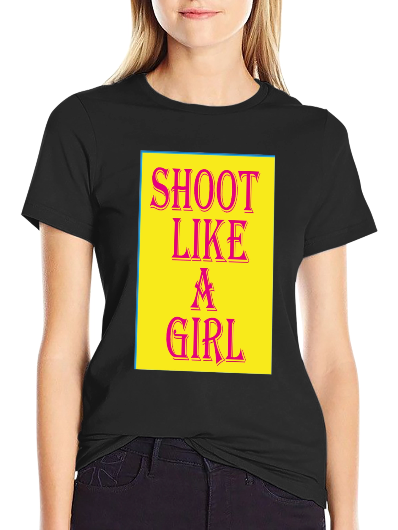 Shoot Like a Girl Black Graphic Tee