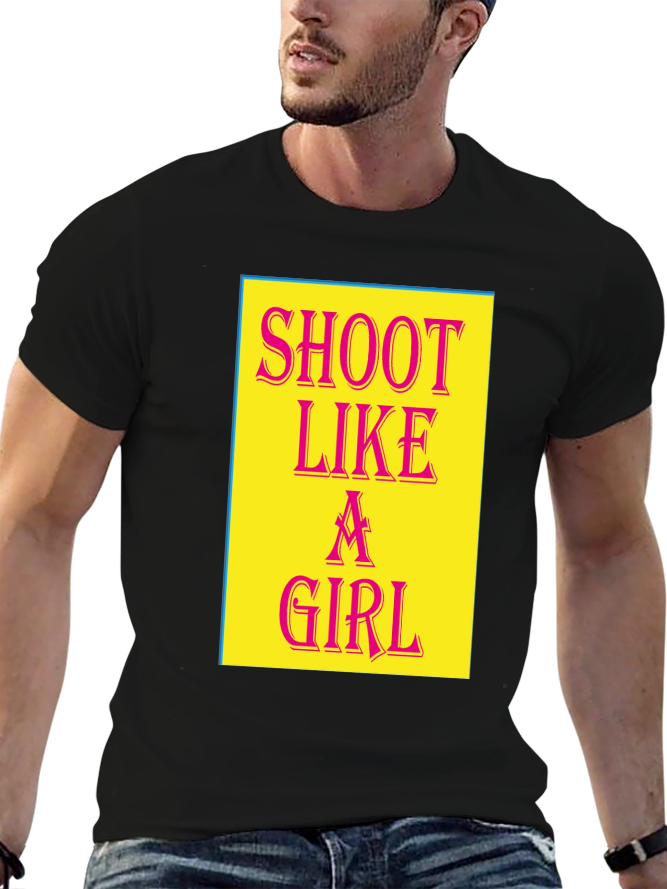 Shoot Like a Girl Black Graphic Tee