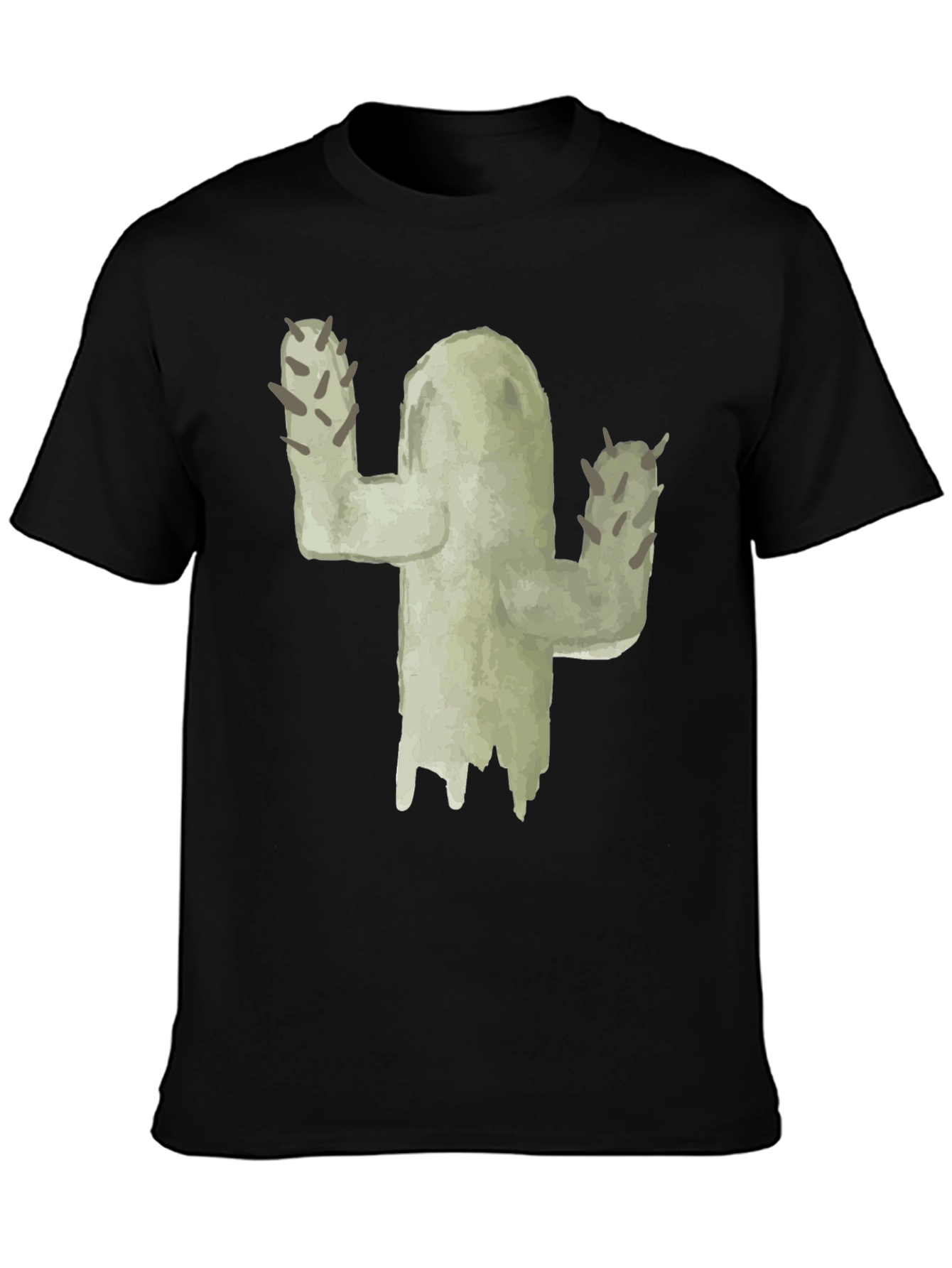 Cactus Graphic Tee - Black Cotton T-Shirt