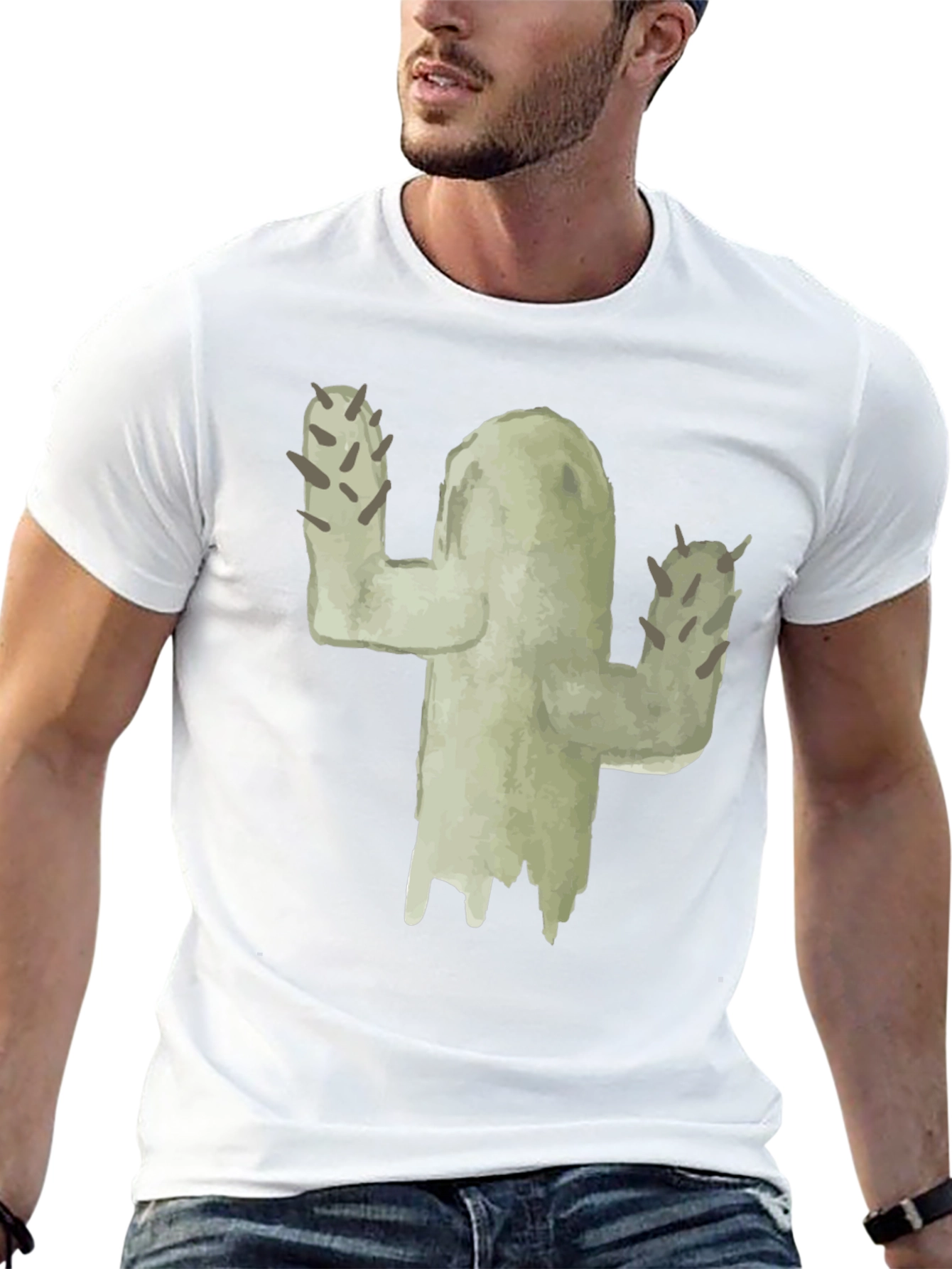 Cactus Graphic Tee - Black Cotton T-Shirt