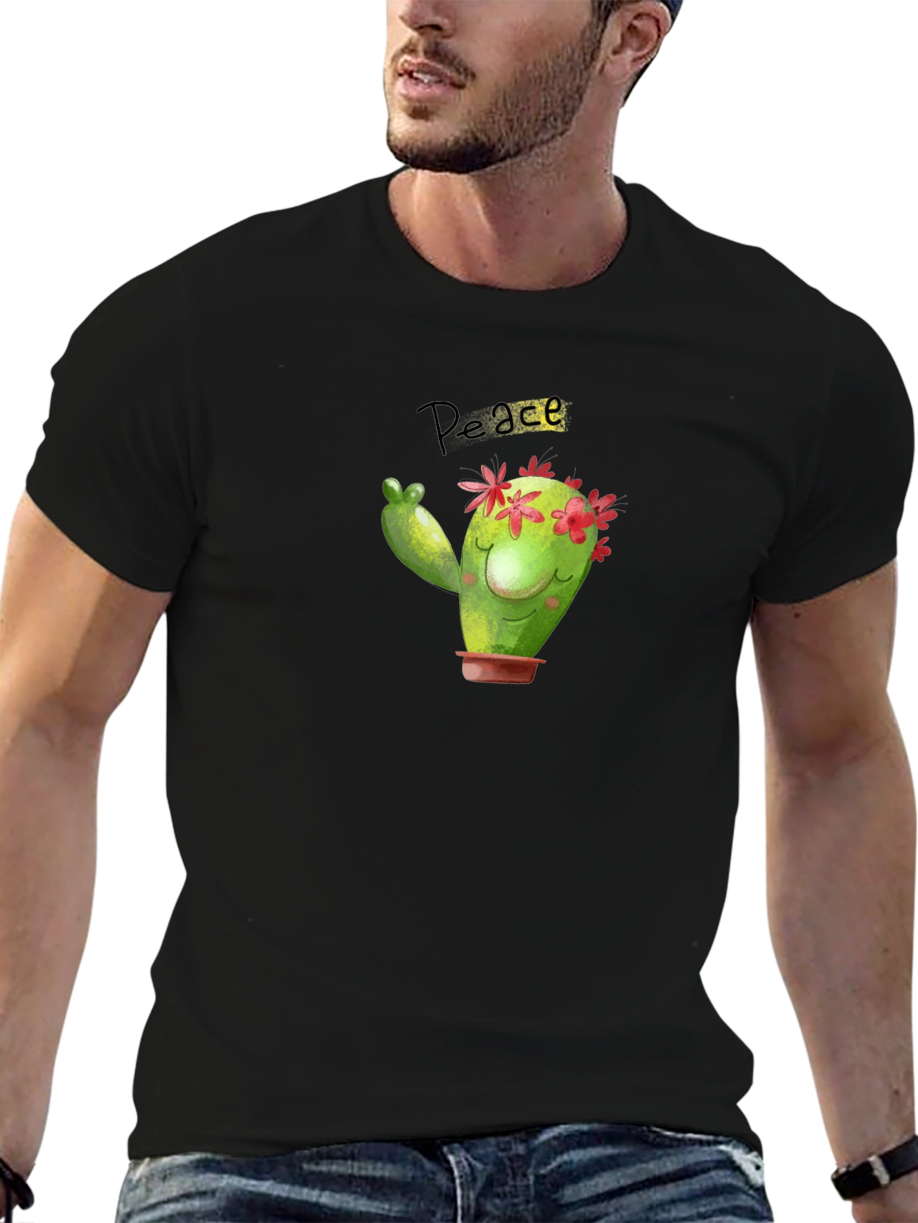Peace Cactus T-Shirt - Cute Graphic Tee