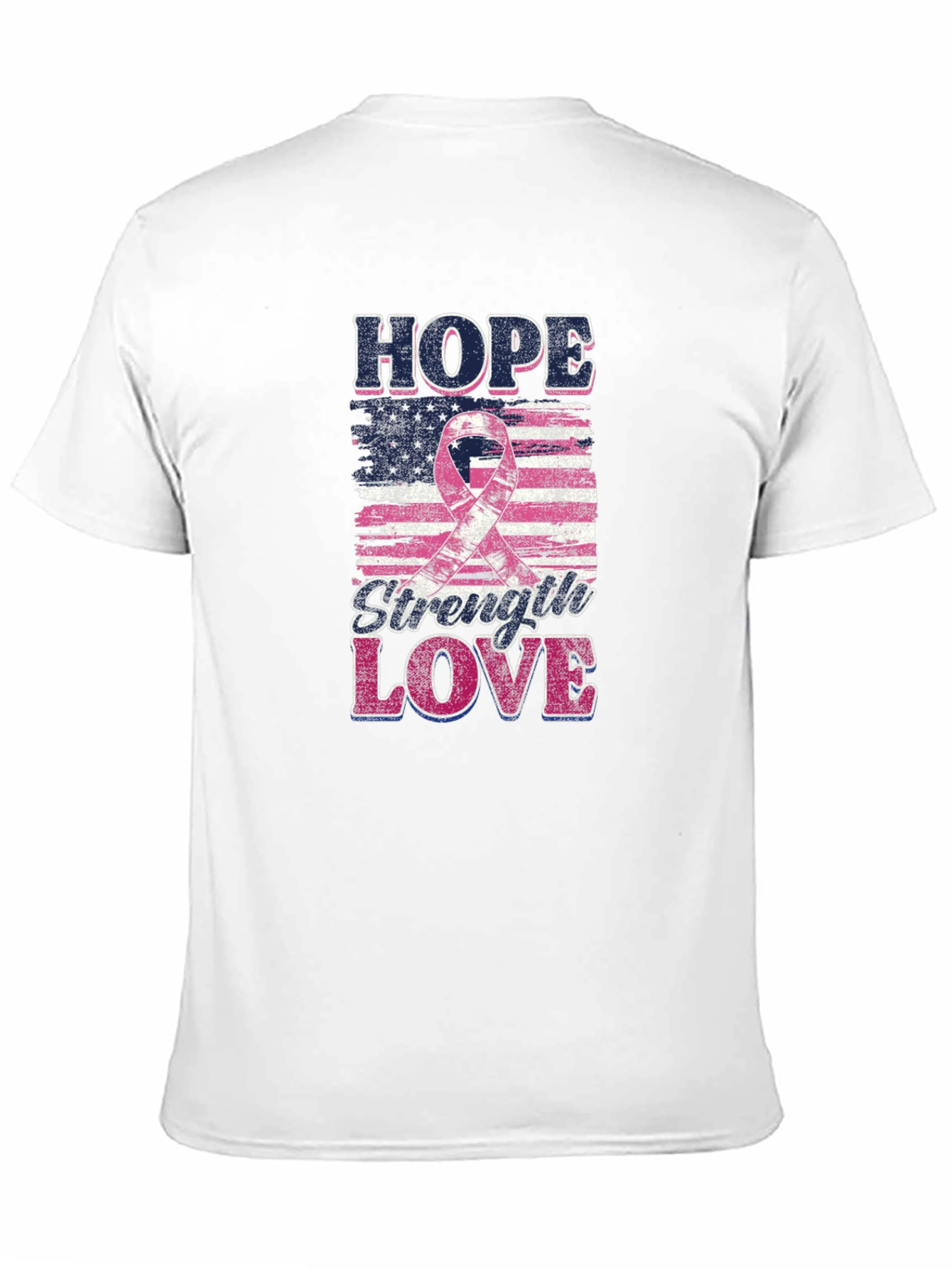 Hope Strength Love Breast Cancer Awareness T-Shirt