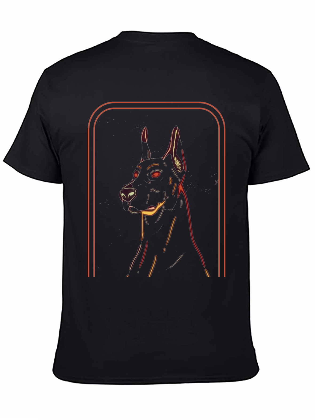 Doberman Dog Graphic Tee - Modern Neon Style