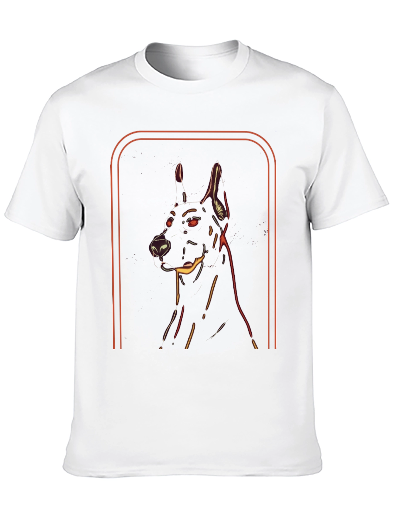 Doberman Dog Graphic Tee - Modern Neon Style