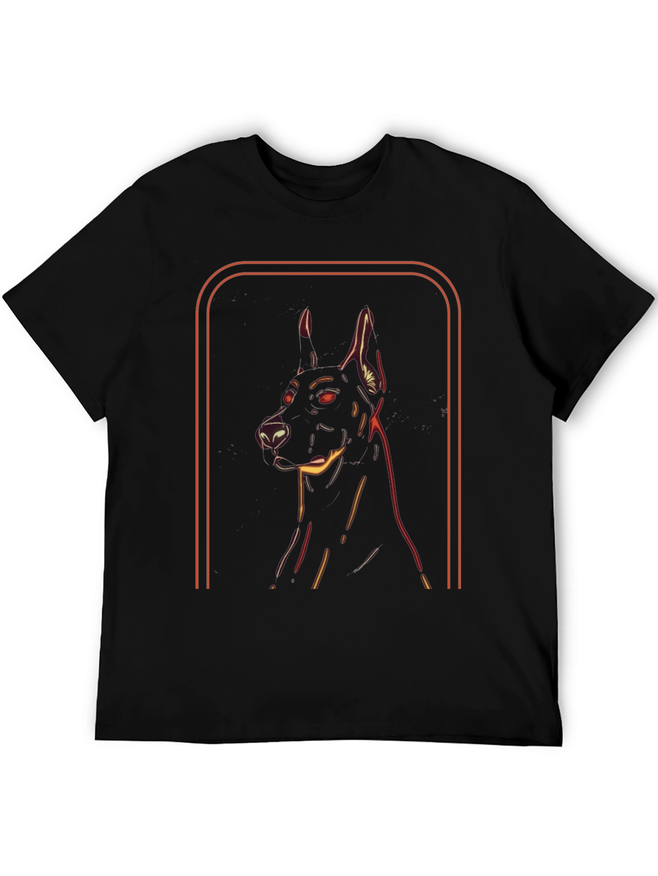 Doberman Dog Graphic Tee - Modern Neon Style