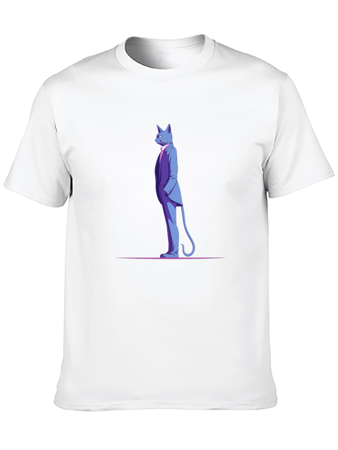 Dapper Cat in Suit Black T-Shirt