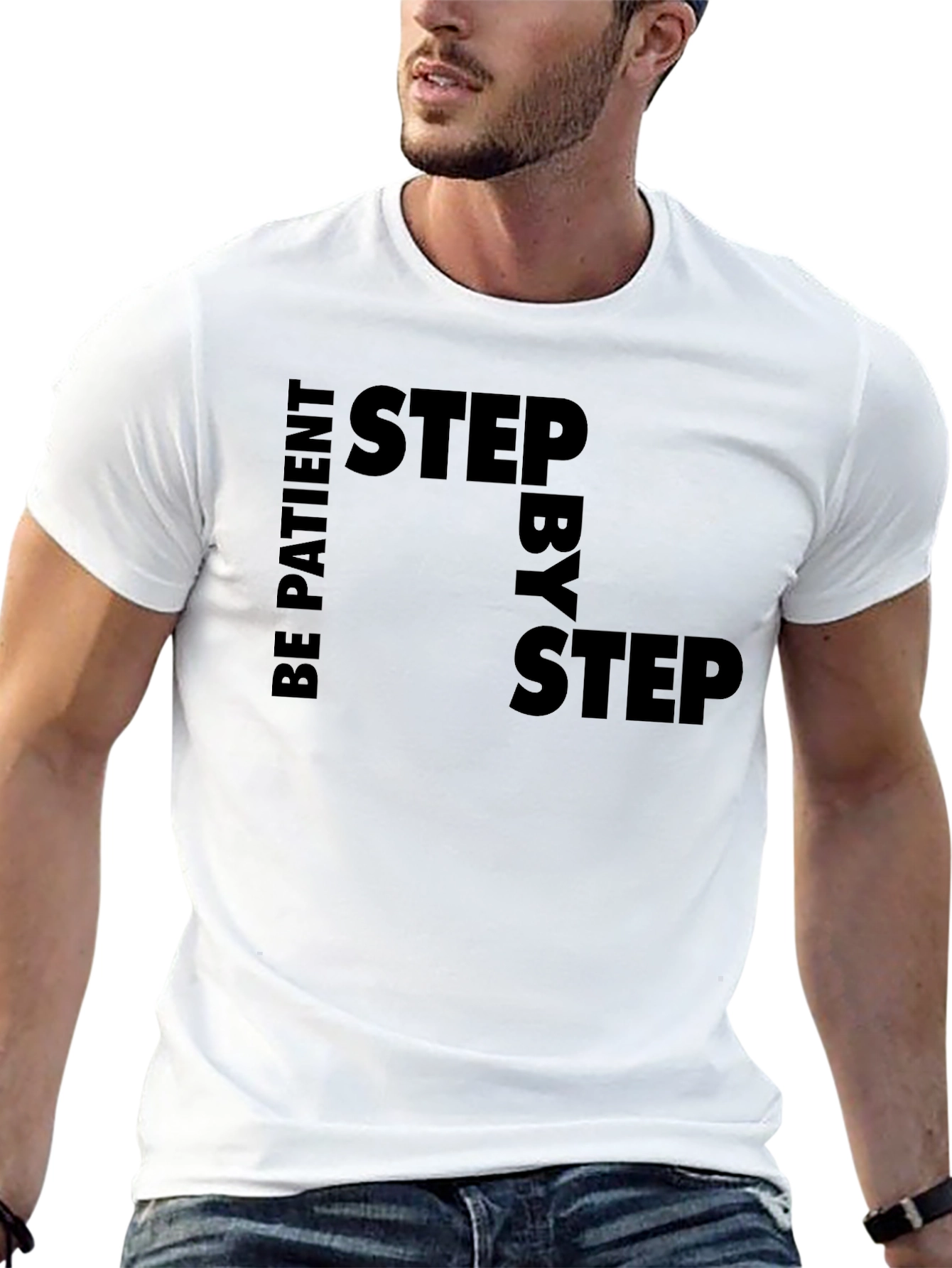 Be Patient Step by Step Black Graphic Tee