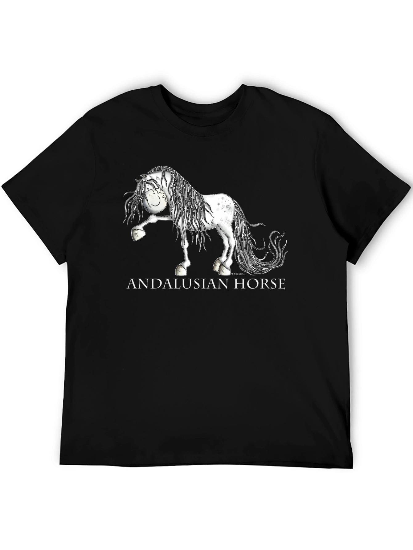 Andalusian Horse Graphic T-Shirt - Black