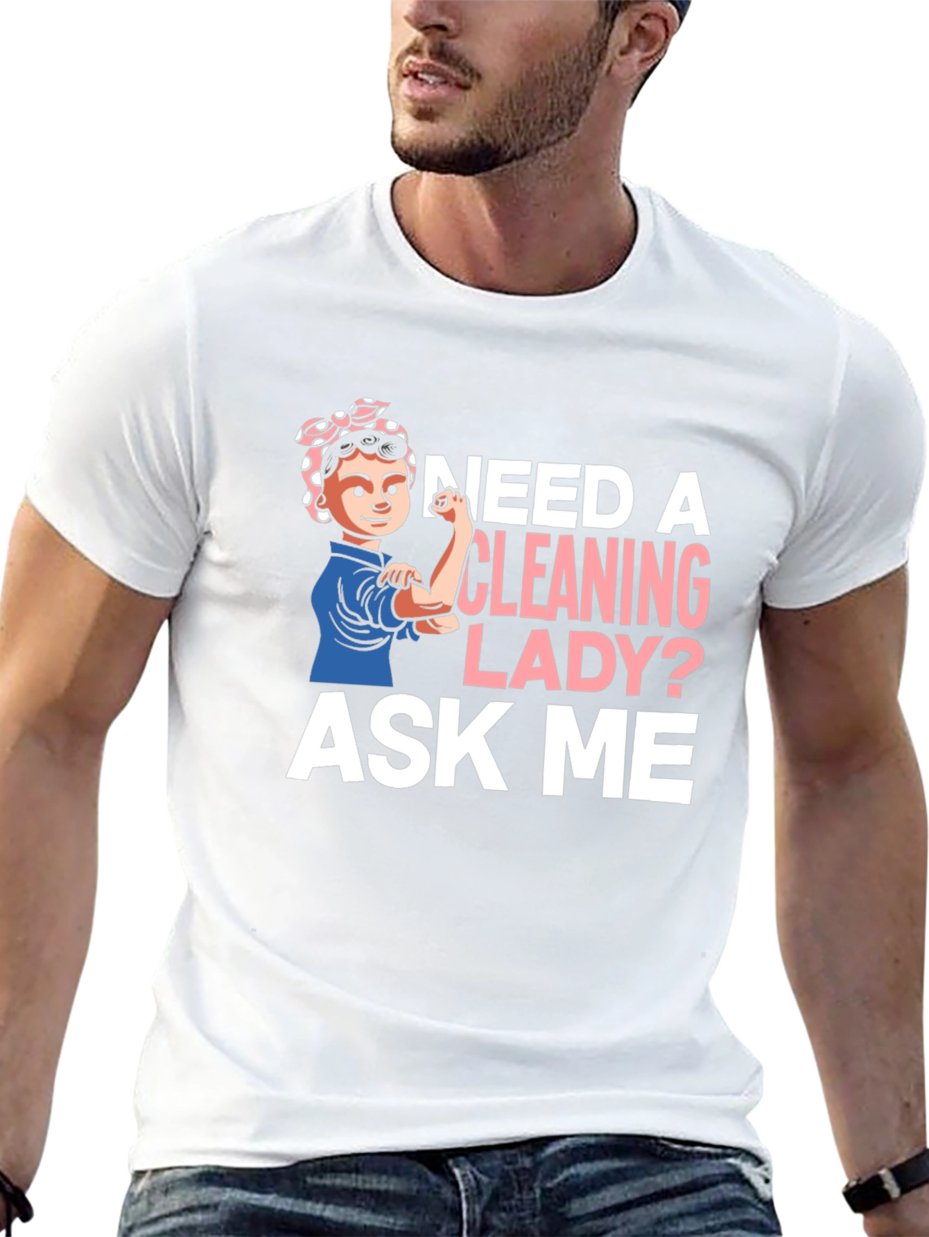 Cleaning Lady T-Shirt - Rosie the Riveter Style!