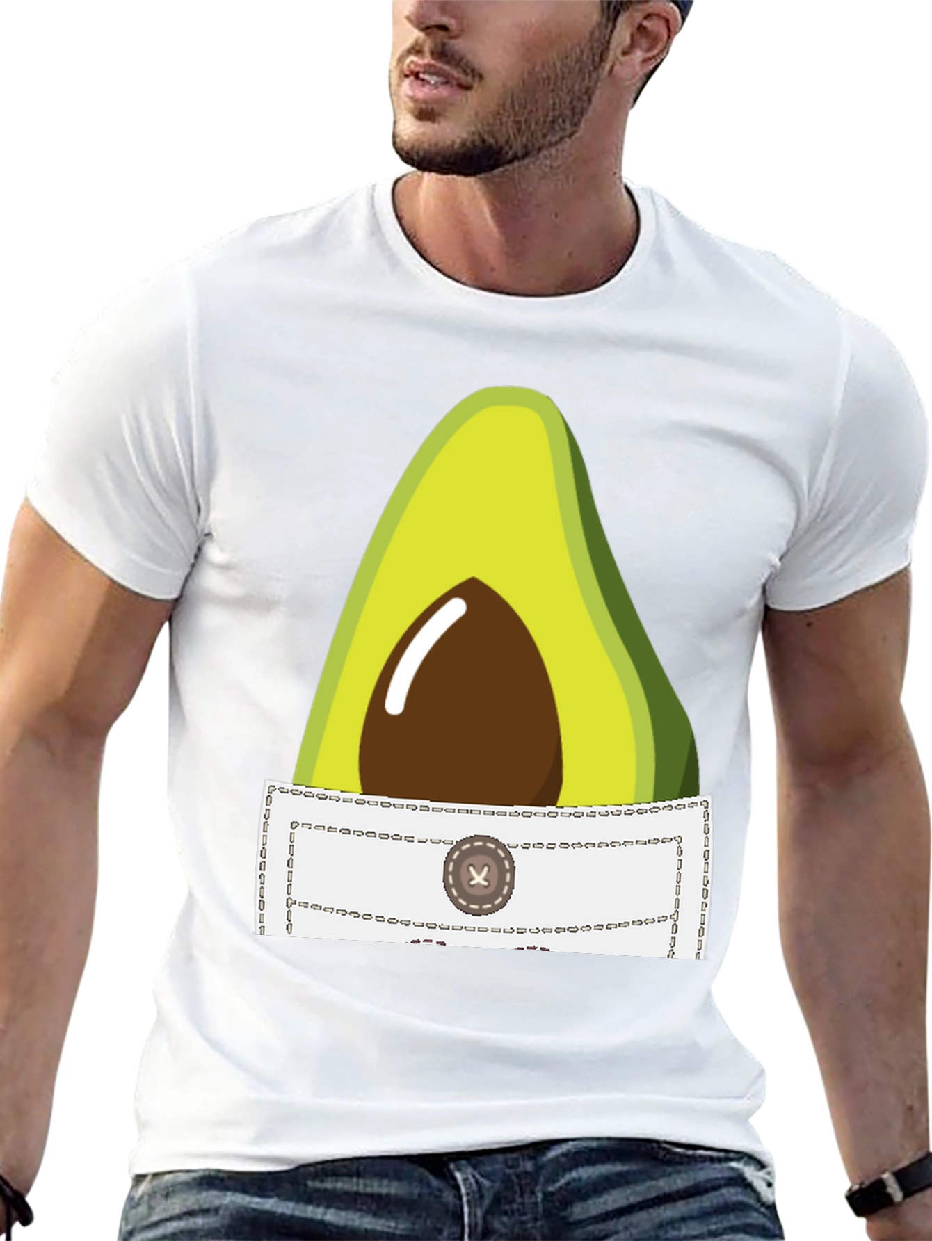 Avocado Pocket T-Shirt - Quirky Graphic Tee