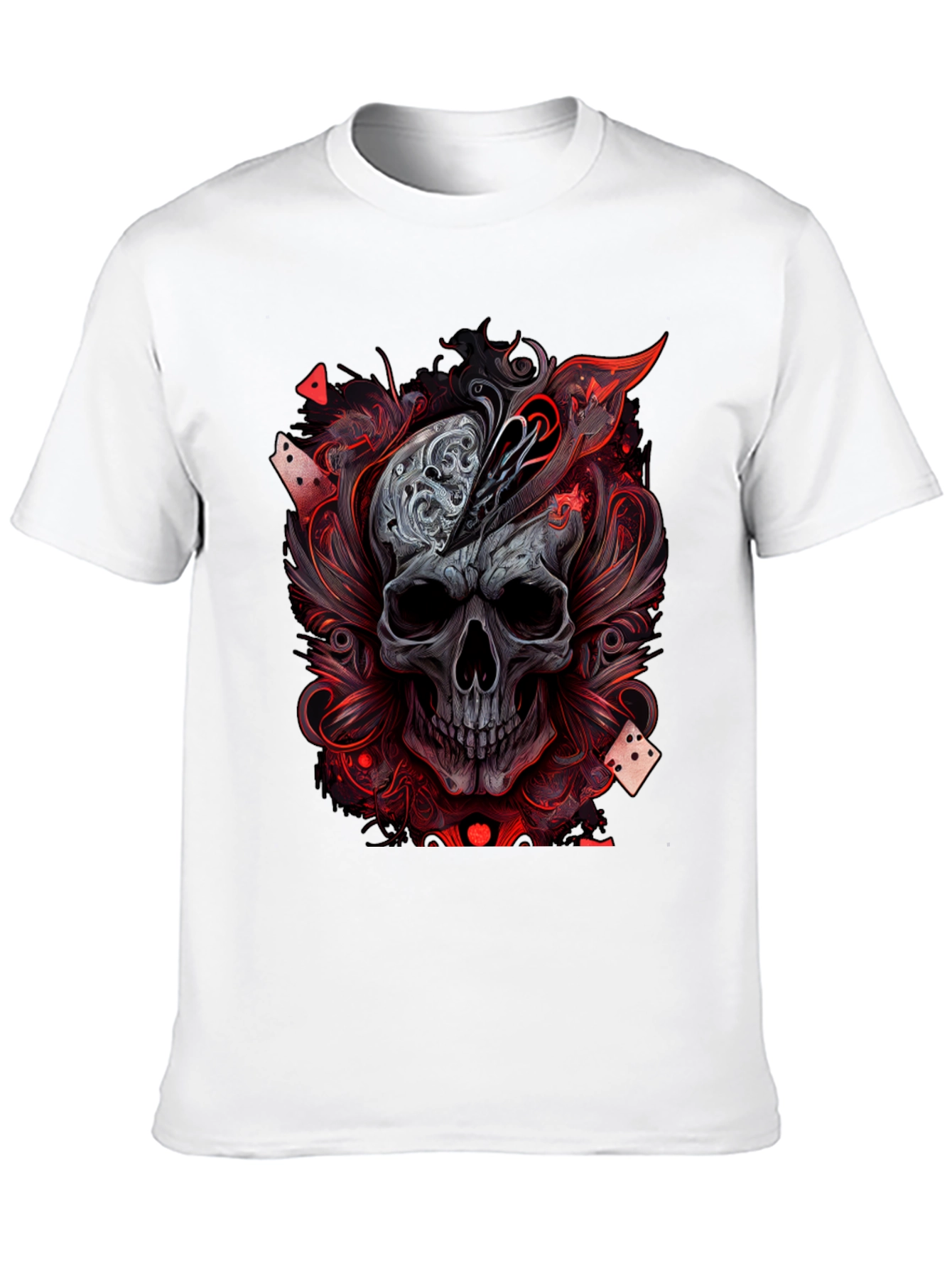 Skull & Dice Graphic Tee - Gothic Poker Shirt