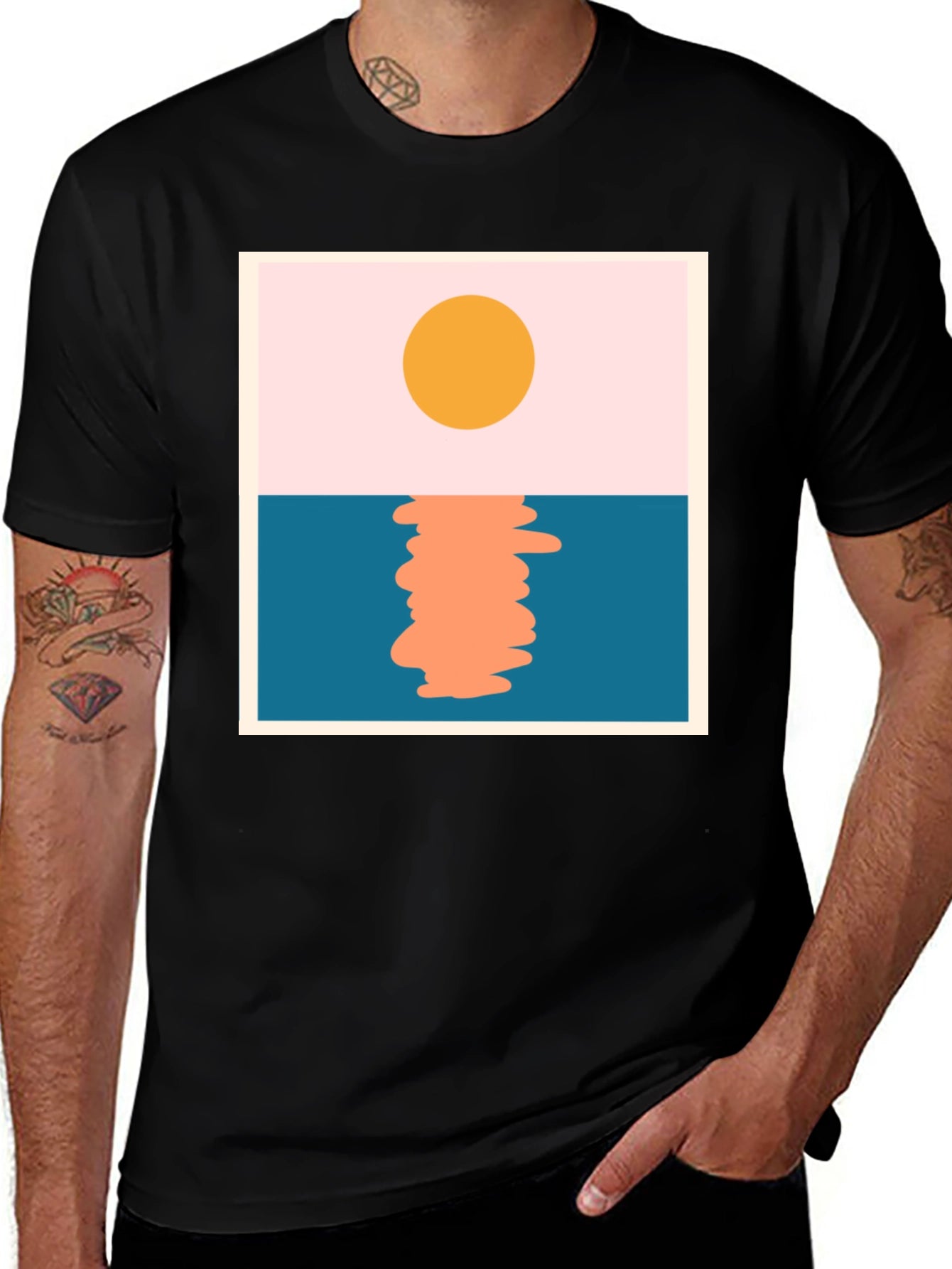 Sunset Graphic Tee - Minimalist Design