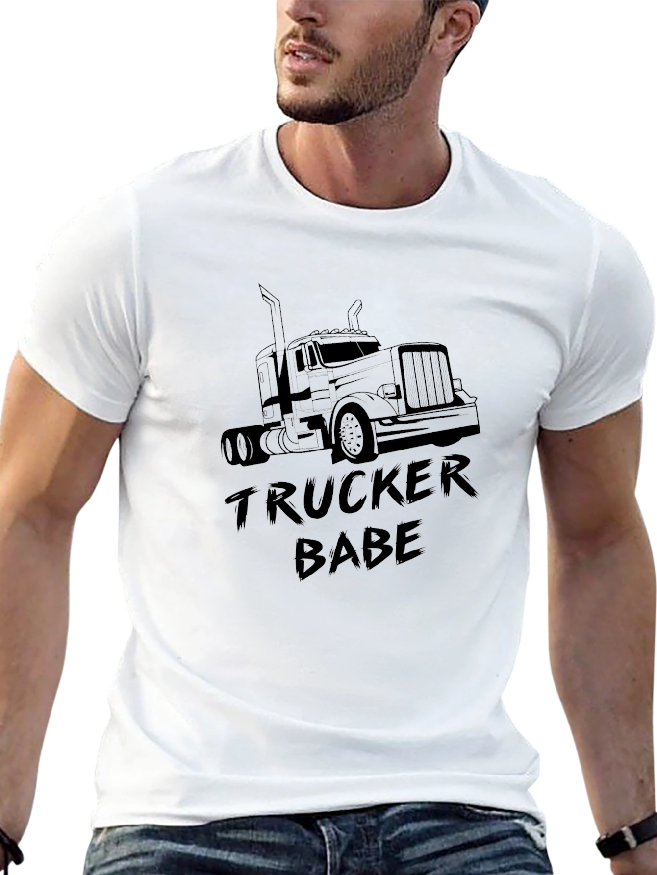 Trucker Babe Graphic Tee - Classic Black