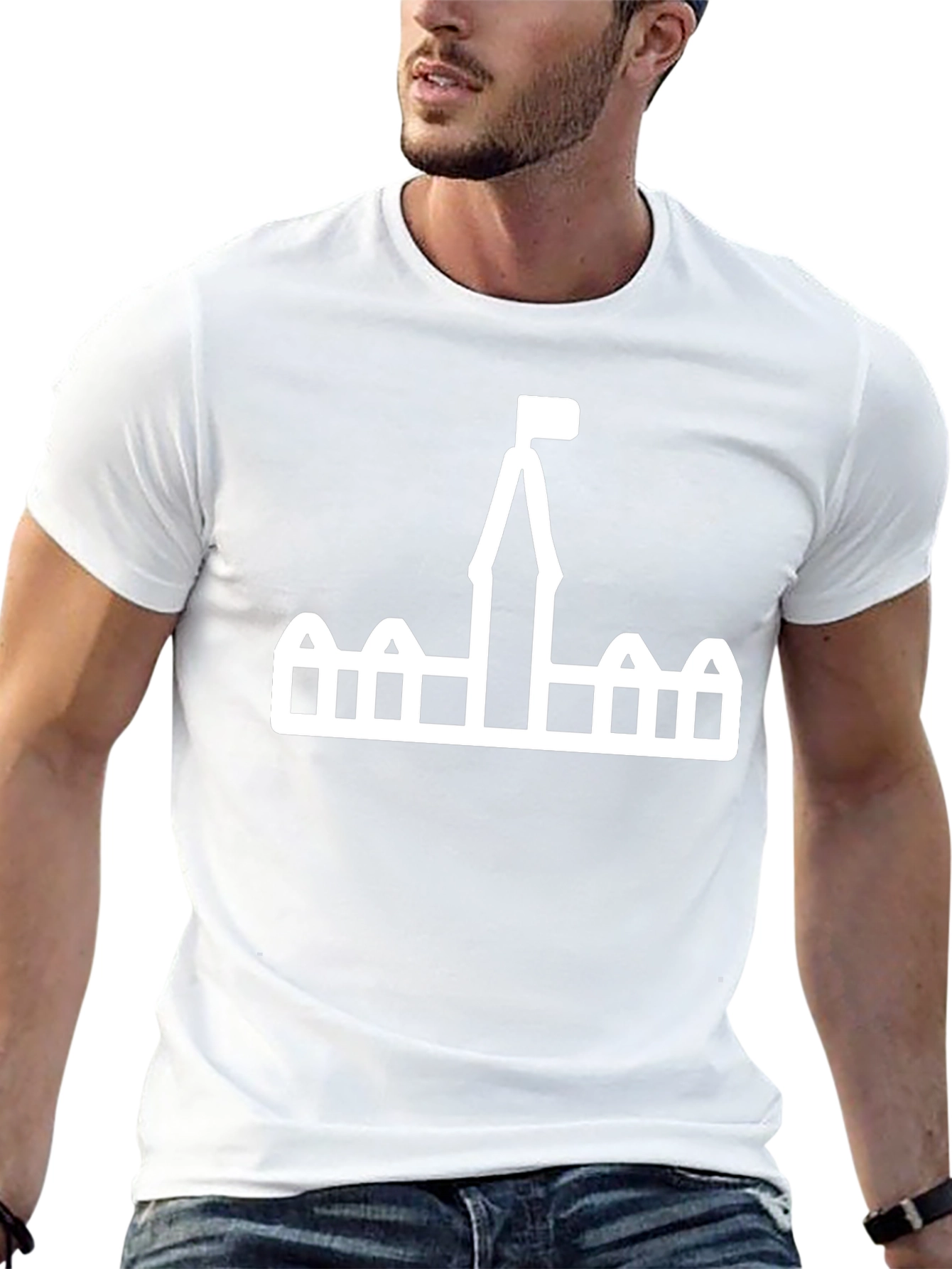 Castle Graphic Tee - Black Cotton T-Shirt