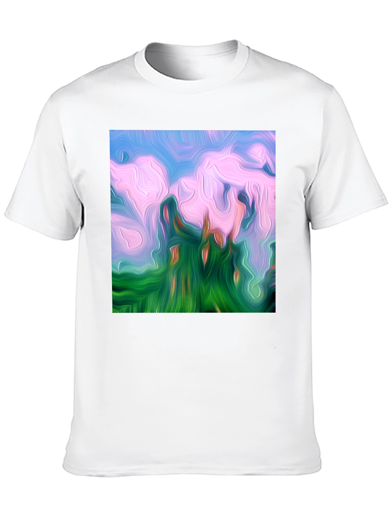 Abstract Landscape Graphic Tee - Artistic Black T-Shirt