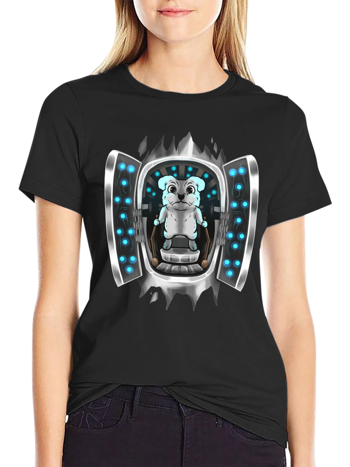 Sci-Fi Dog T-Shirt - Cool Graphic Tee