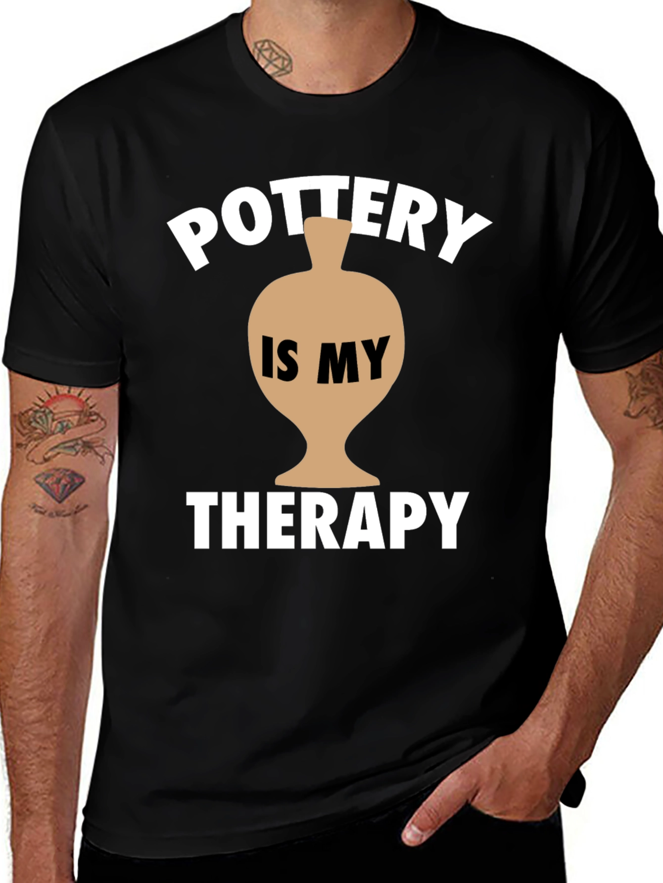 Pottery is My Therapy T-Shirt - Black