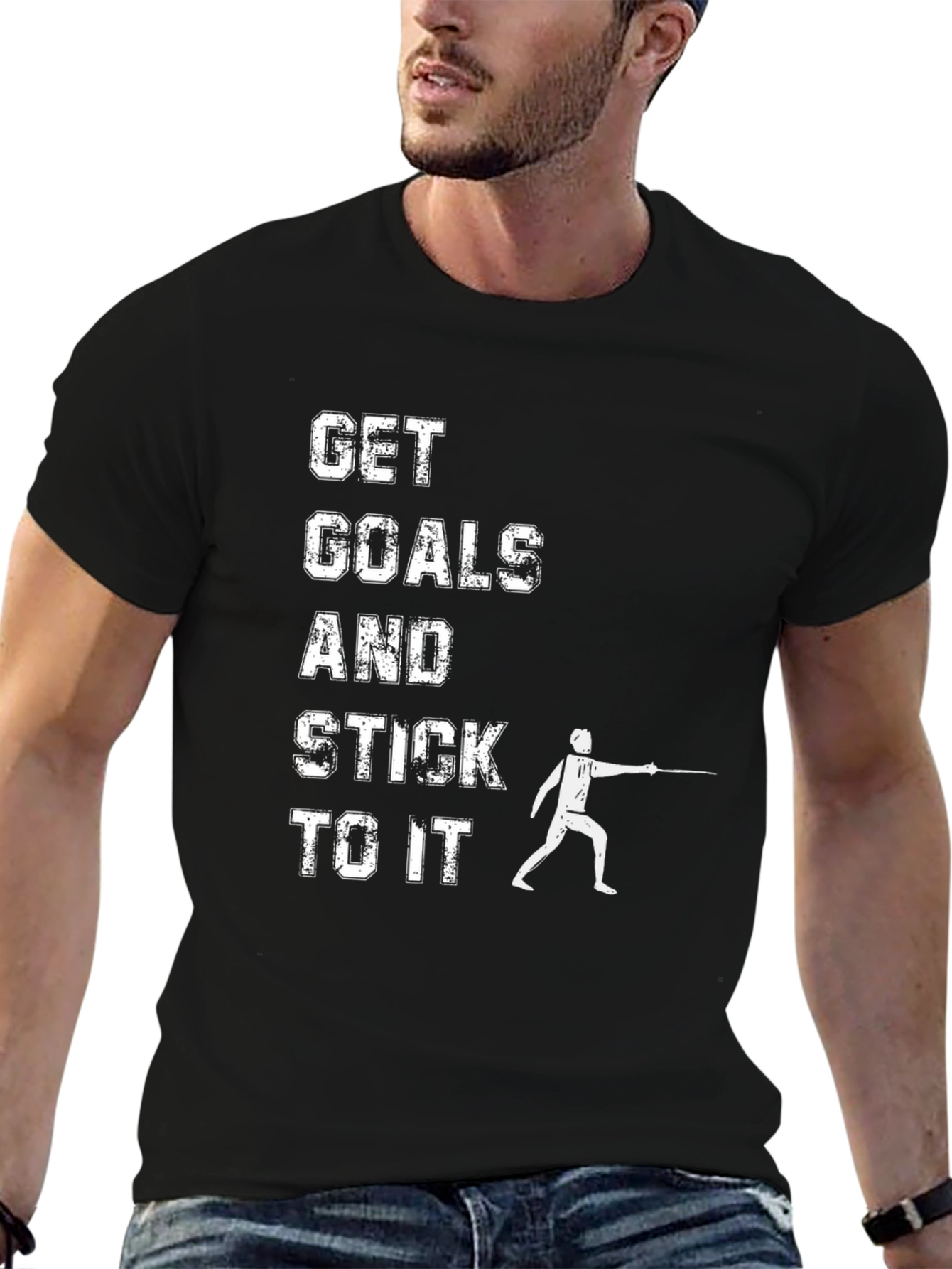 Get Goals & Stick To It Fencing T-Shirt