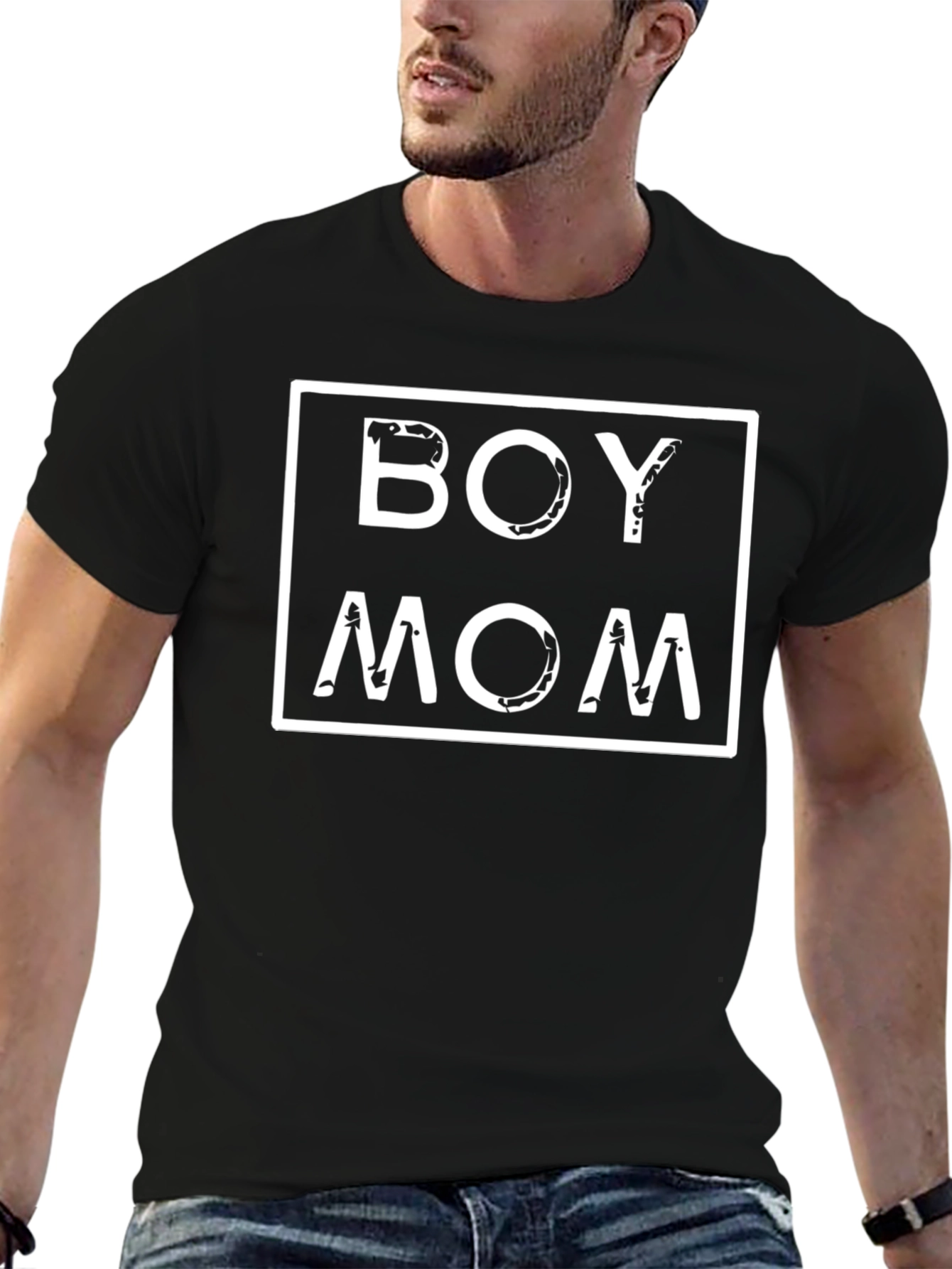 Boy Mom Graphic T-Shirt - Black