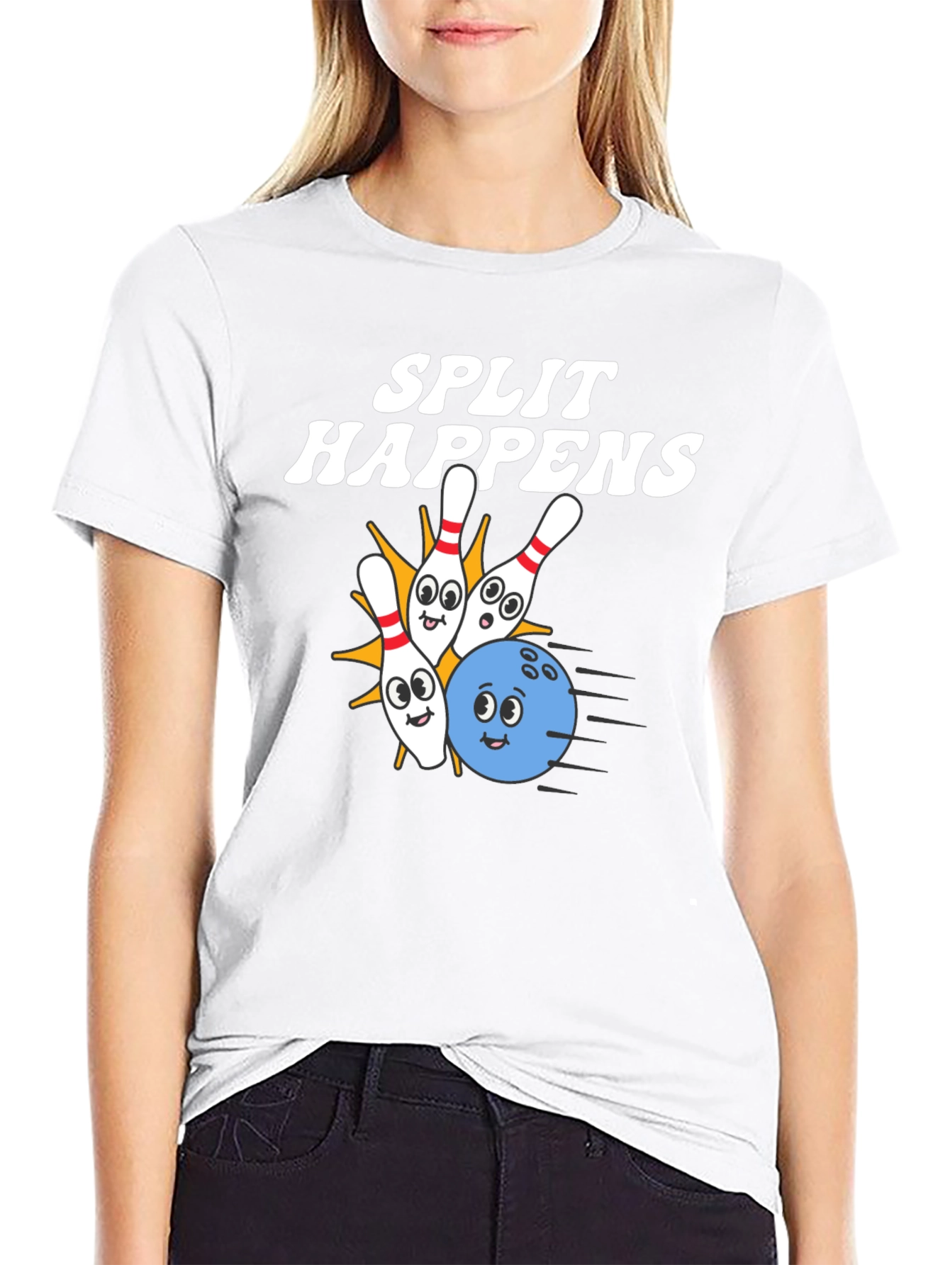 Split Happens Bowling T-Shirt - Strike a Funny Pose!